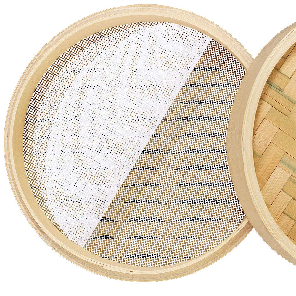 10 Pcs Silicone Steamer Mesh Mat 7 Inch Round Silicone Steamer Liners Mat Reusable Bun Steamer Pad Non-Stick Dim Sum Mesh For Ho
