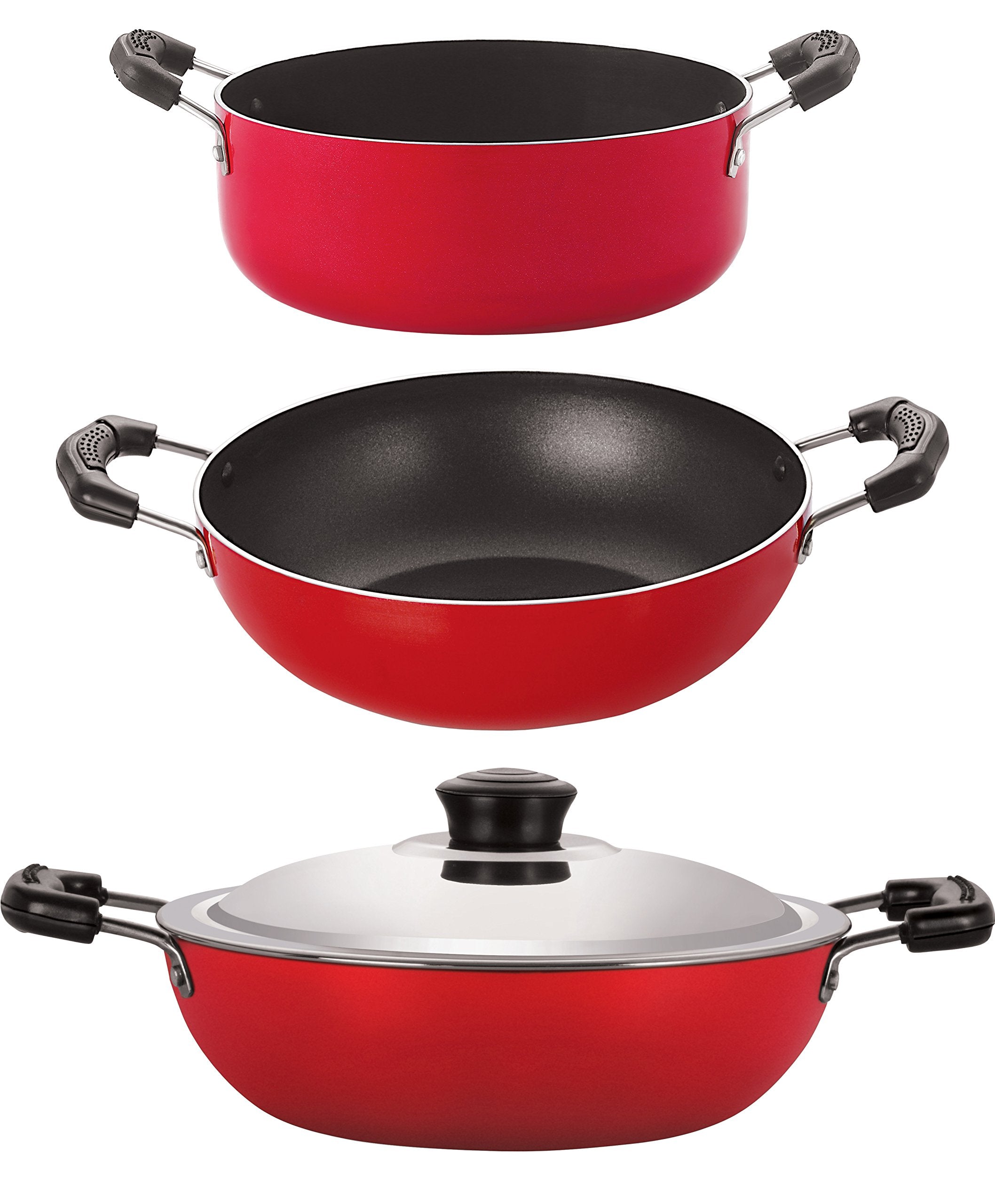 Nirlon NonStick Aluminium Gas Compatible Pots And Pans Combo Set