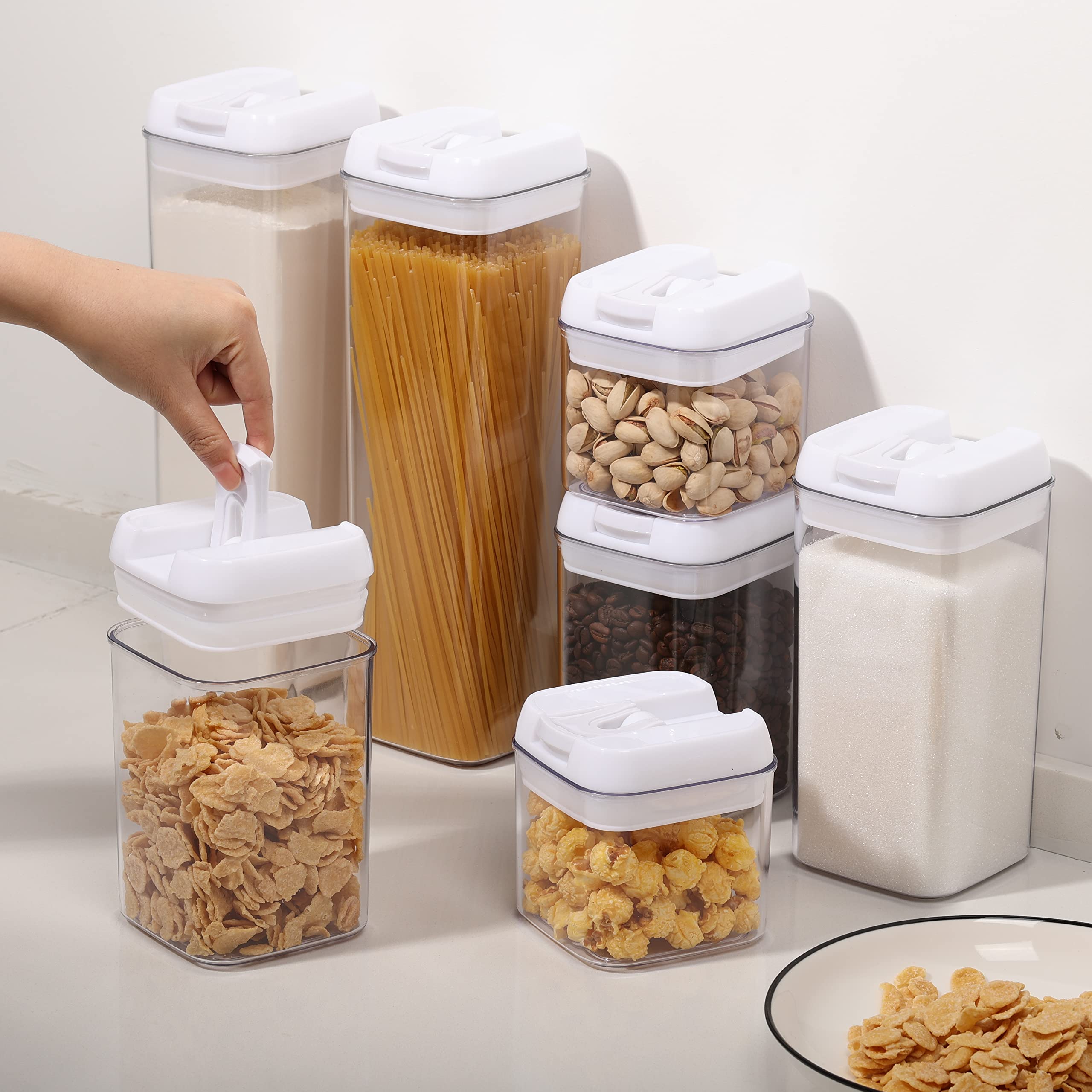 Vtopmart 6 Pcs Airtight Food Storage Containers, Bpa Free Plastic Snack Containers With Easy Lock Lids, For Kitchen Pantry Organ