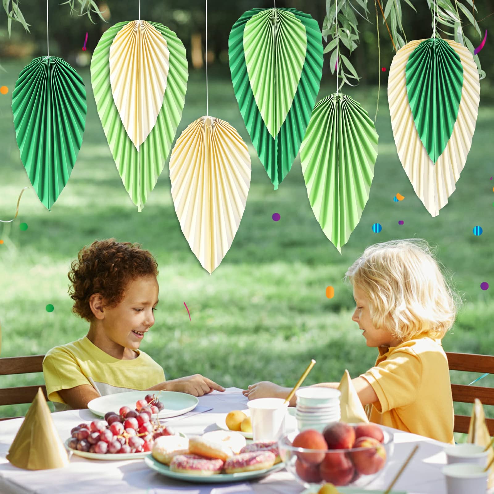 Easy Joy Paper Leaves Decorations For Wall Paper Fans Classroom Decoration Paper Leaves Backdrop Decor Paper Fans Decoration Han