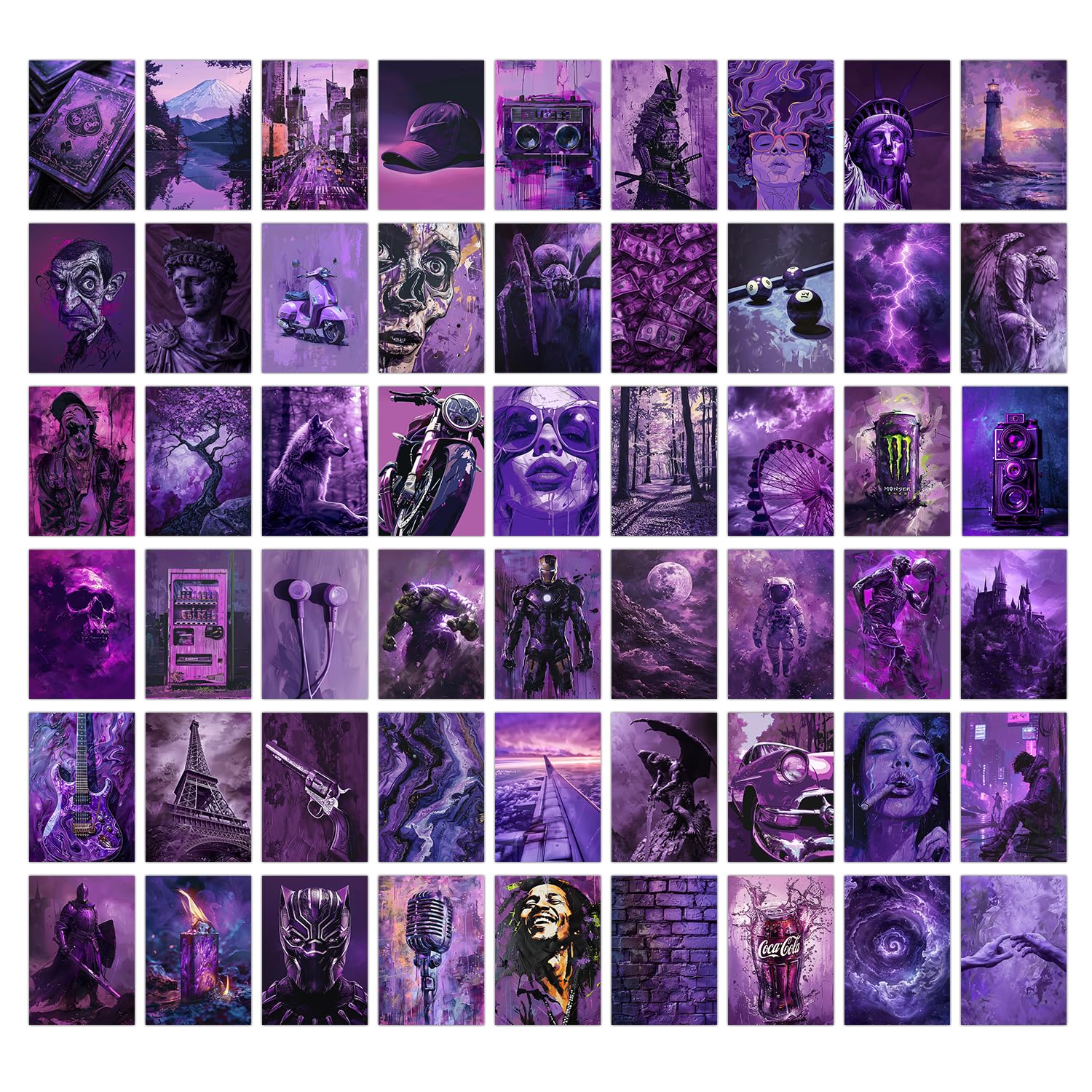 Wallgasm Pink Aesthetic Poster Set - Set of 54, 4 x 6 Inches Wall Decor Poster - Posters For Bedroom, Living room, Office | Aest