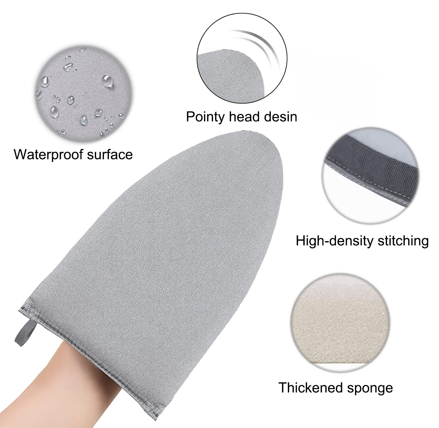 Garment Steamer Ironing Glove Mitt with Finger Loop for Clothes Steaming Mitt Anti Steam Mini Handheld Ironing Pad Board Heat Resistant Steamer Hand Protector with hanging loop for Steaming Clothes