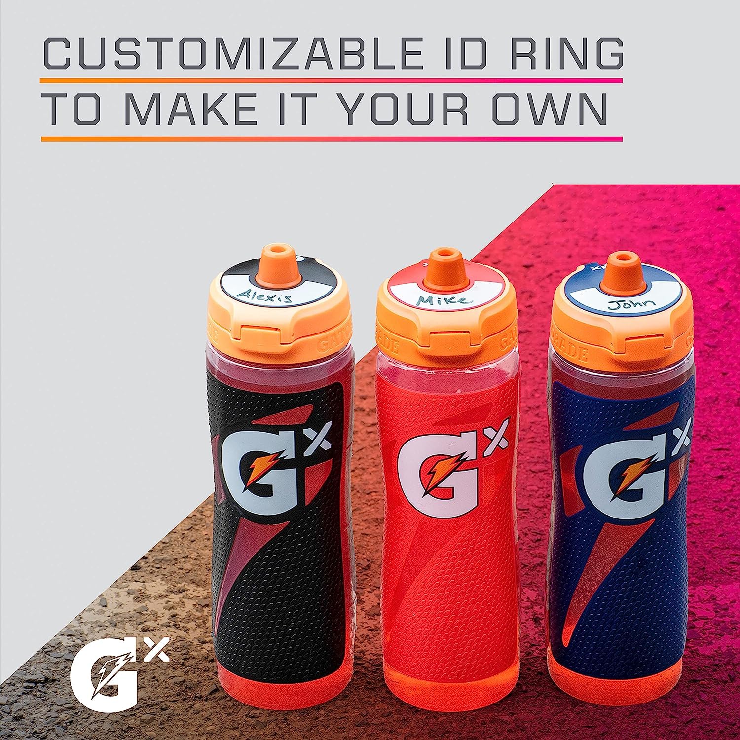 Gatorade Gx Sports Bottle, Faded Flag, Plastic, 30Oz