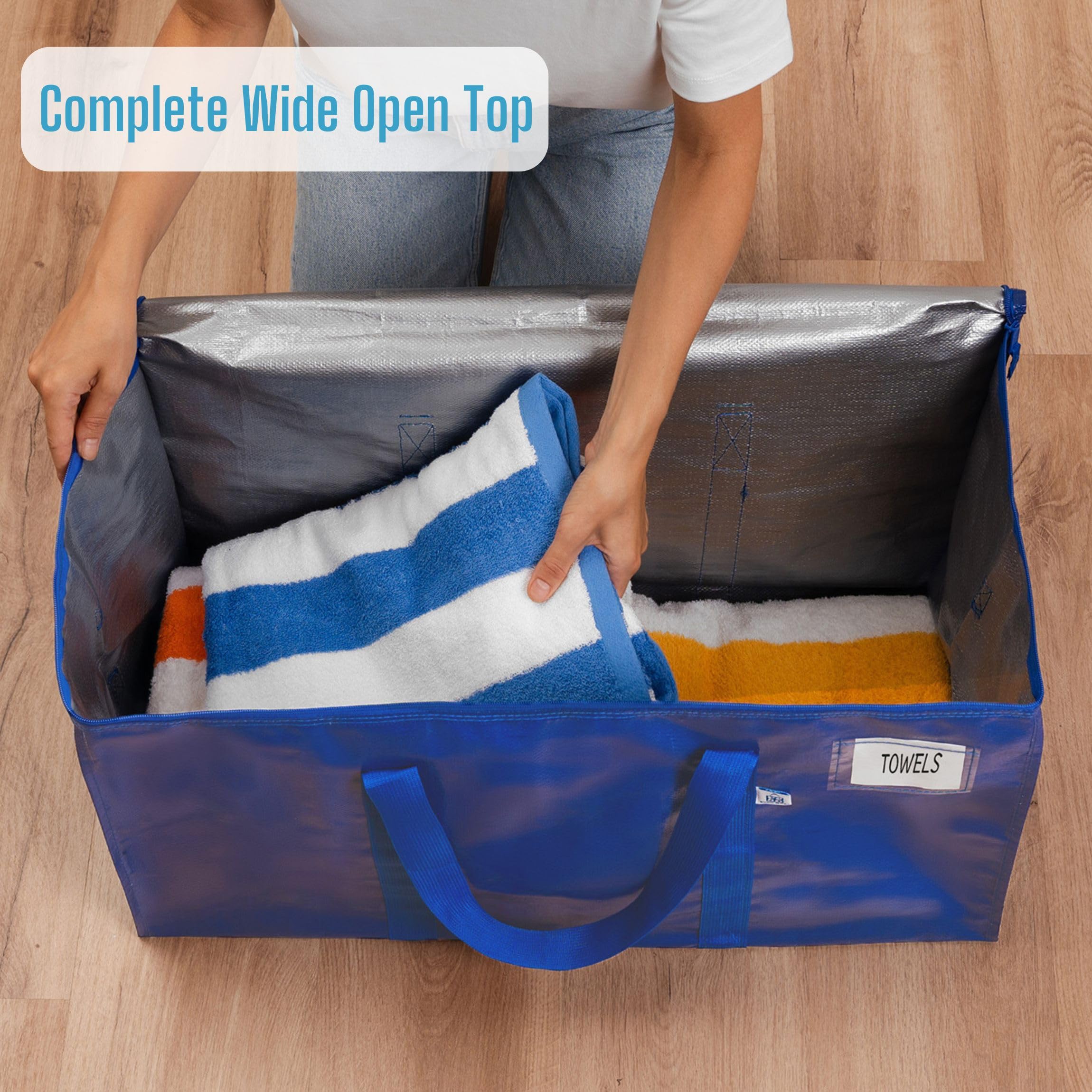 Veno 4 Pack Moving Bags, Upgraded Heavy Duty, Moving Boxes Alternative, Packing Storage Supplies For Dorm Room Essentials With Z