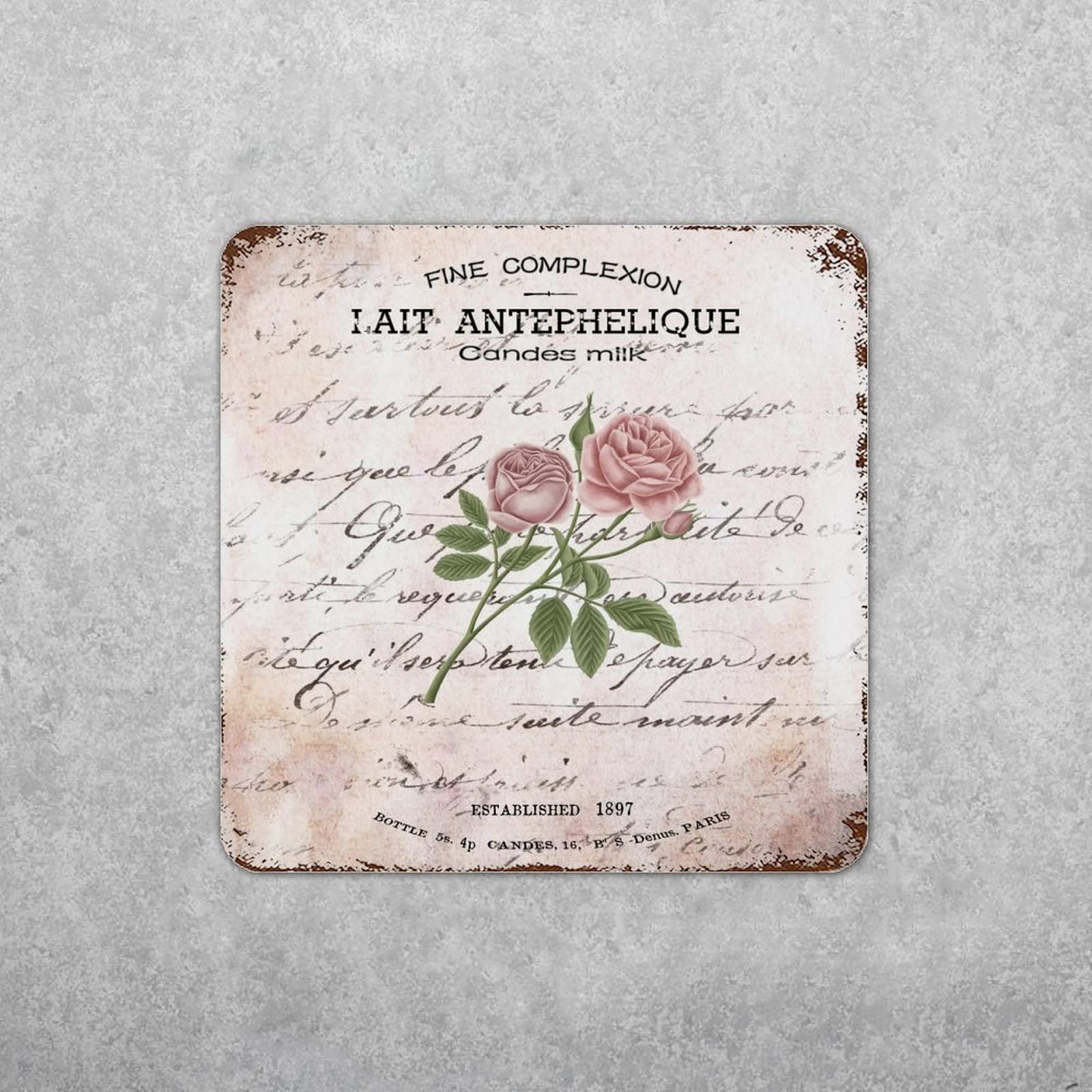 French Bouquet Pink Quote Retro Tin Sign Metal Tin Sign Metal Tin Retro Sign Vintage Flowers Art Print Vintage Art Poster Plaque