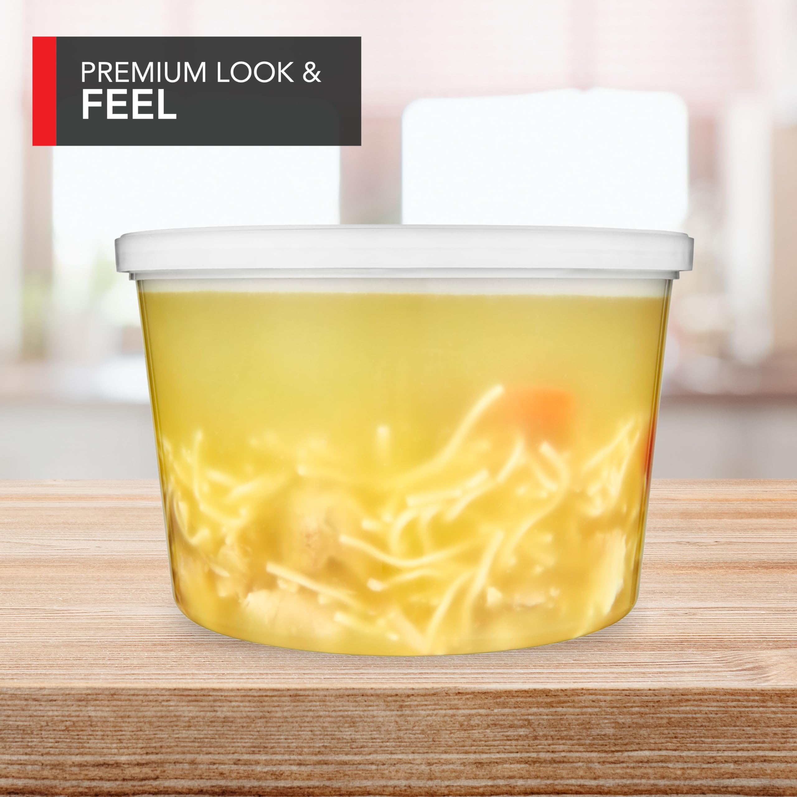 Stock Your Home 64 Oz Plastic Deli Containers With Lids (8 Pack), Half Gallon Reusable Freezer Containers, Disposable Food Stora