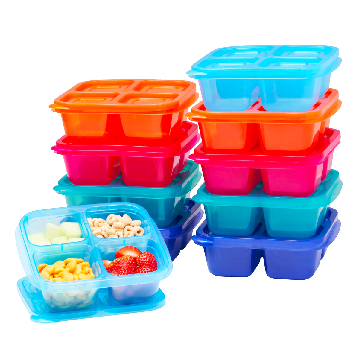 Easylunchboxes - Original Stackable Snack Boxes - Reusable 4-Compartme ...