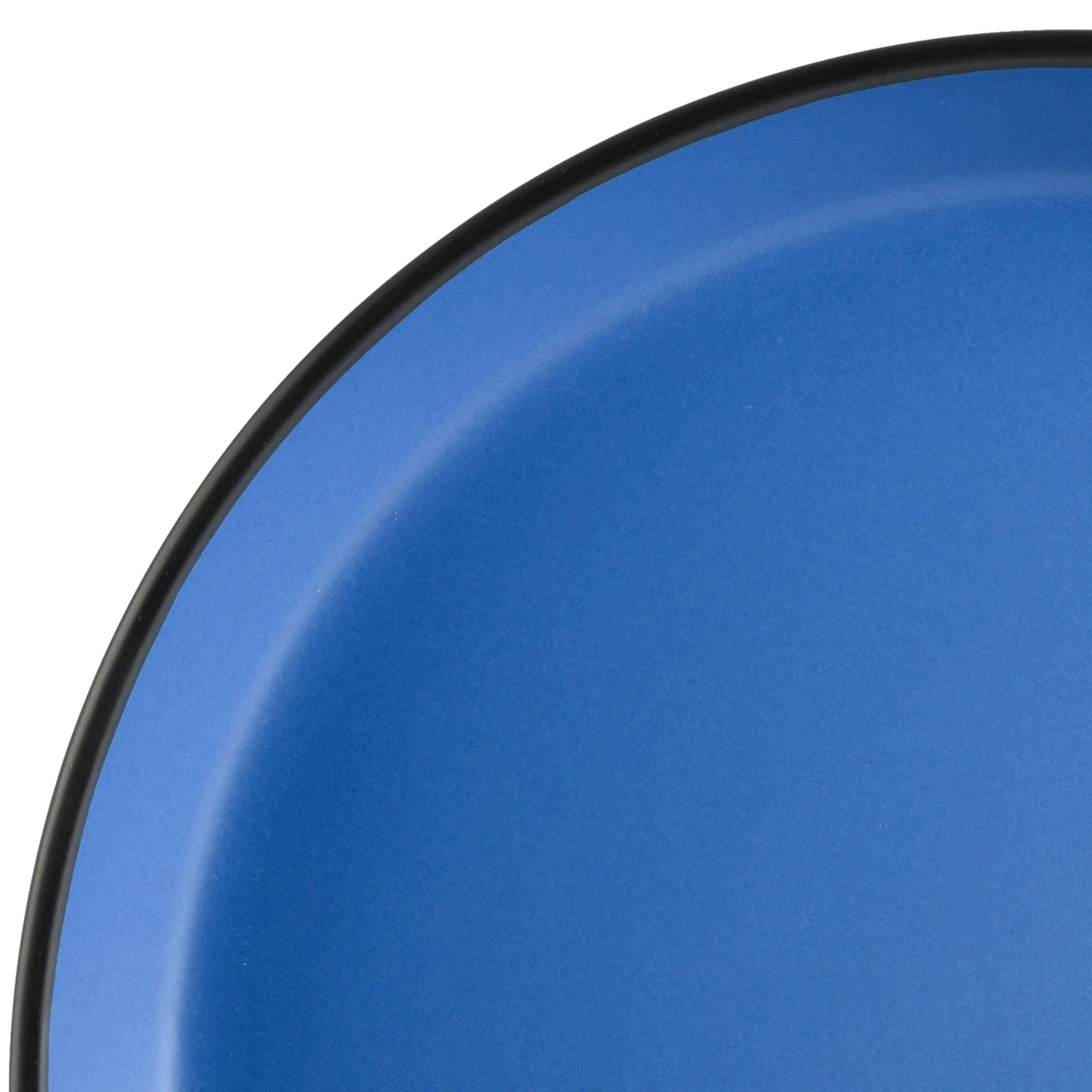 Gibson Soho Lounge Sofia Coupe Stoneware Dinnerware Set, Service for 4 (12pcs), Matte Blue
