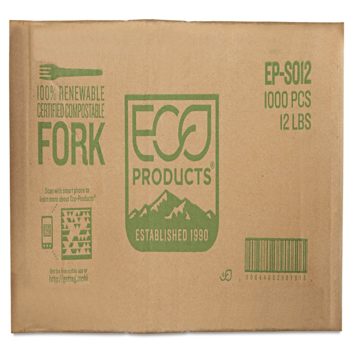 Eco-Products Eps012 Plantware Renewable & Compostable Fork - 6-Inch , 50/Pk, 20 Pk/Ct