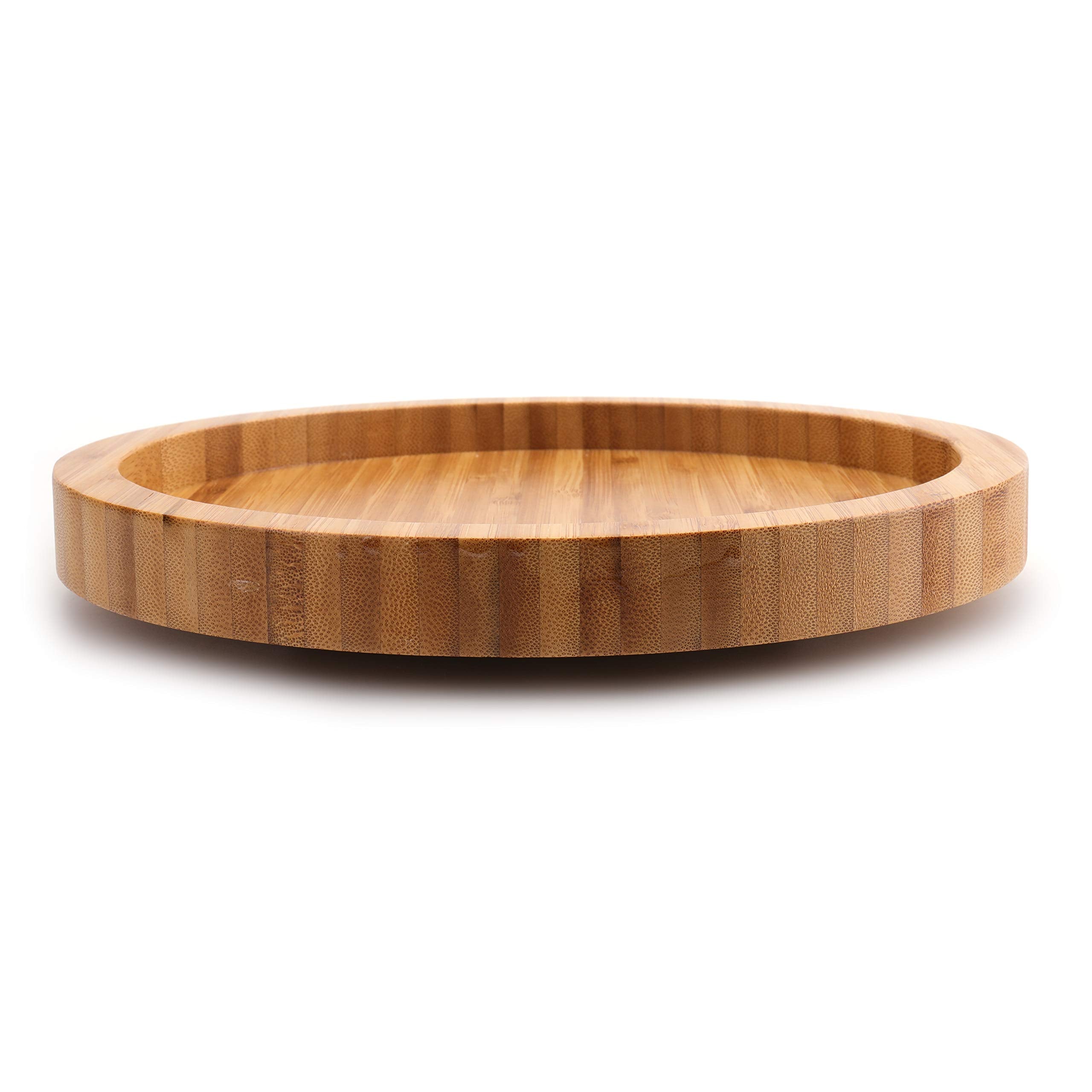Fasmov 10 Inches Diameter Bamboo Lazy Susan Turntable, Spin Thicken Round Wood Tray Rotating Spice Rack For Kitchen Pantry Count