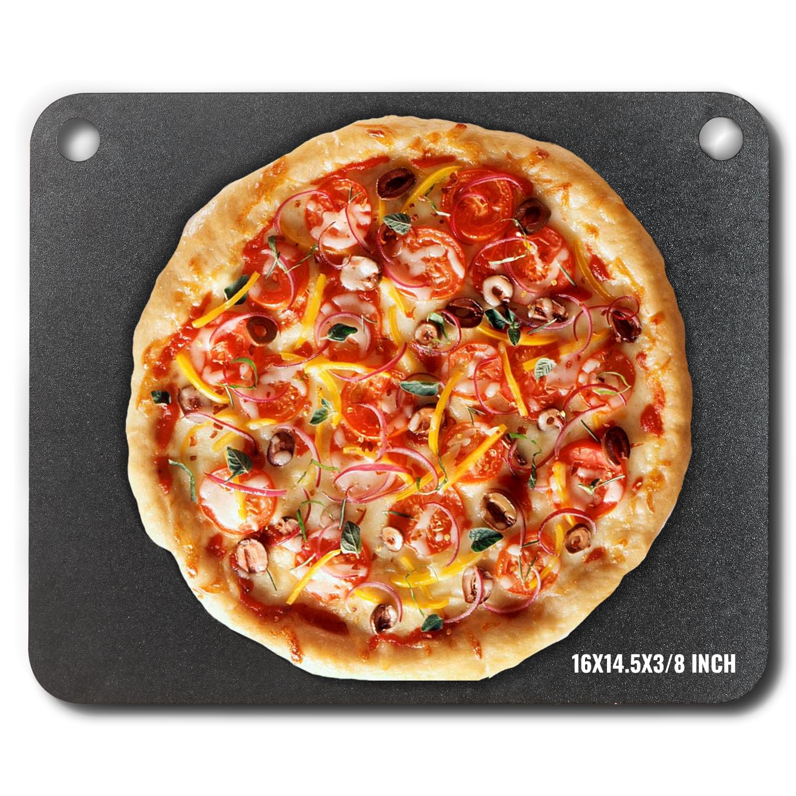 Vevor Pizza Steel, 16'' X 14.5'' X 3/8'' Pizza Steel Plate For Oven, Pre-Seasoned Carbon Steel Pizza Baking Stone With 20X Highe