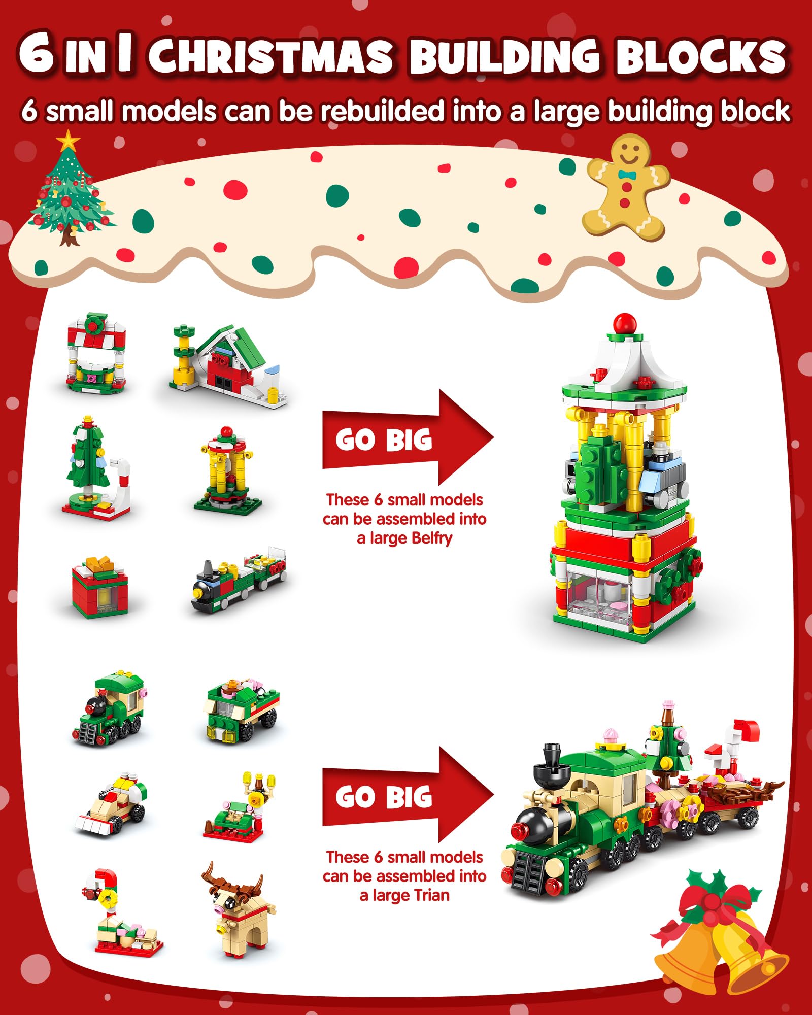 D-FantiX Christmas Advent Calendar 2025 for Kids, 24 In 4 Building Blocks Toy Sets, 24 Days Christmas Countdown Calendar, Xmas G