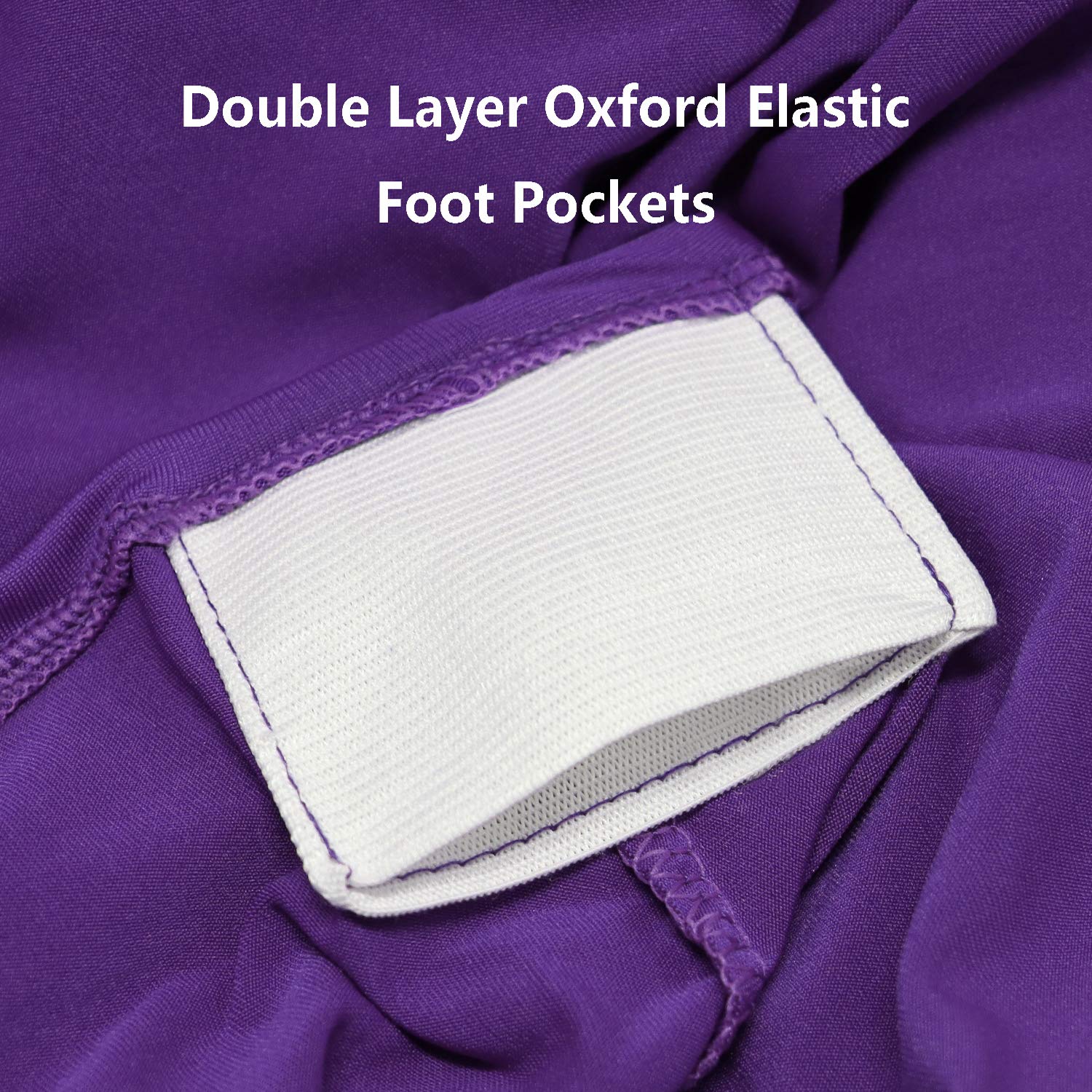 RELIANCER 2 Pack 8FT Rectangular Spandex Table Cover Four-Way Tight Fitted Stretch Tablecloth Table Cloth for Outdoor Party DJ Tradeshow Banquet Vendor Wedding Celebration (2PC 8FT  Purple)