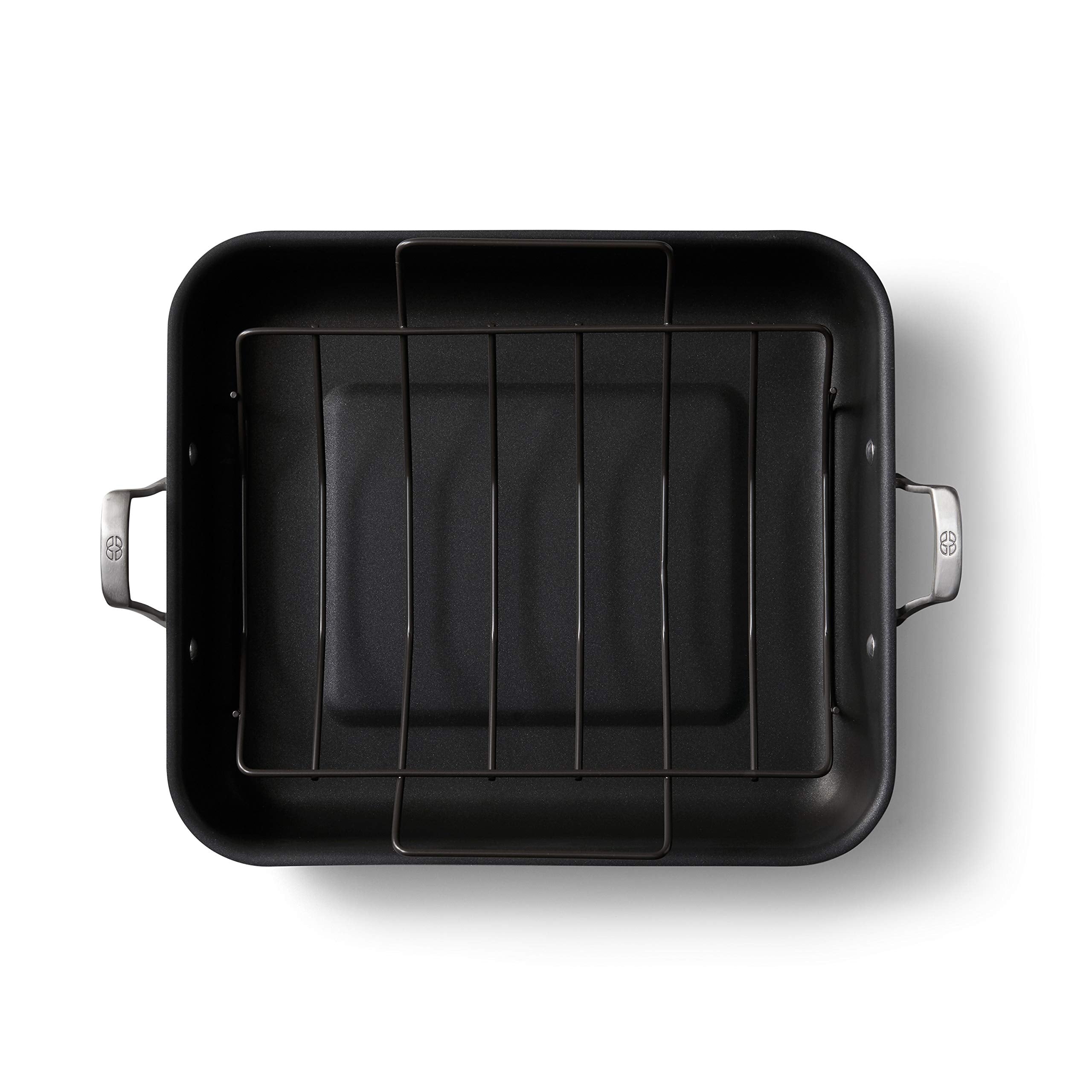 Calphalon 2029653 Premier Hard-Anodized Nonstick 16-Inch Roaster With Rack, Black
