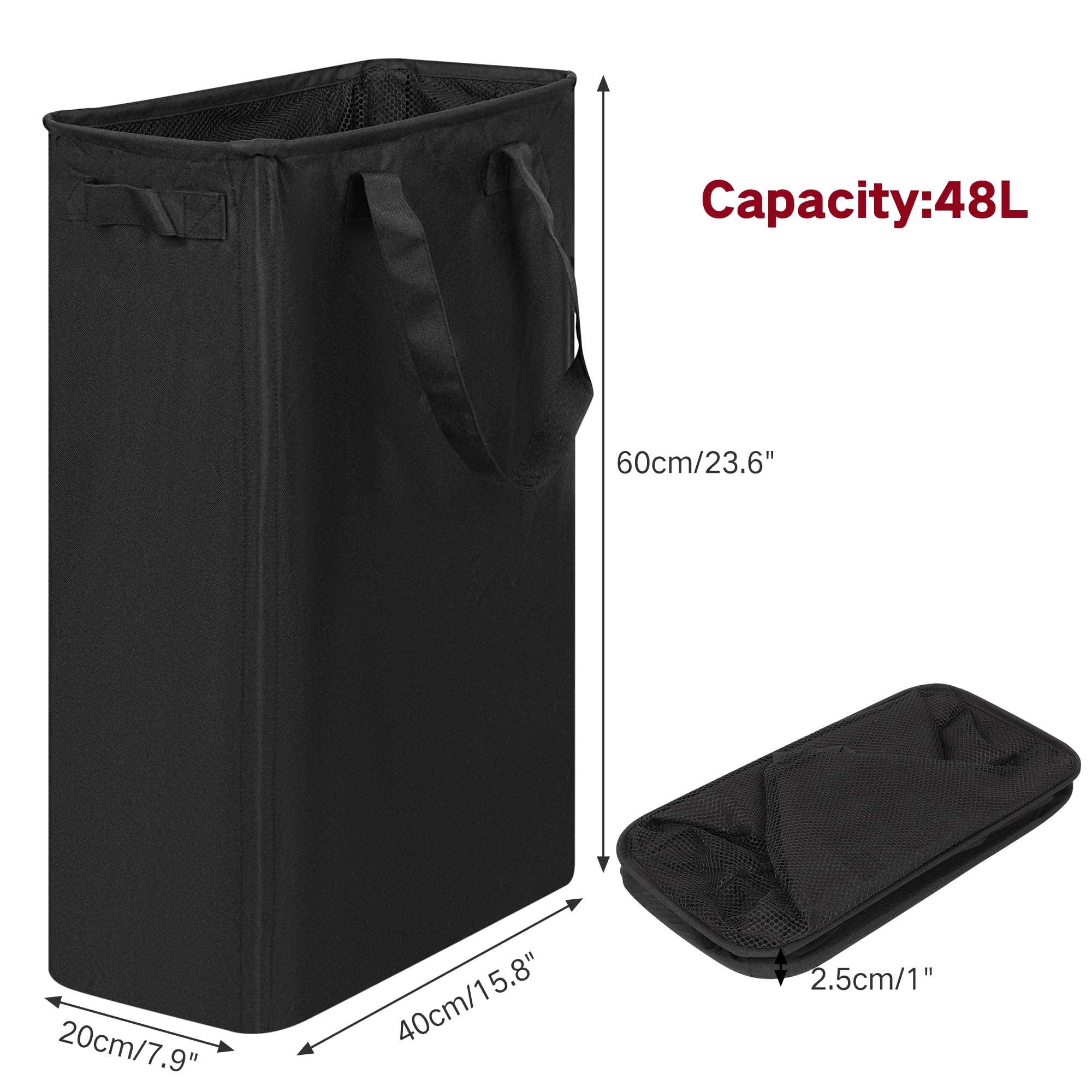 Efluky Laundry Basket, Dirty Clothes Basket With Handles, Foldable Laundry Basket For Clothes, Tall Laundry Basket For Laundry R