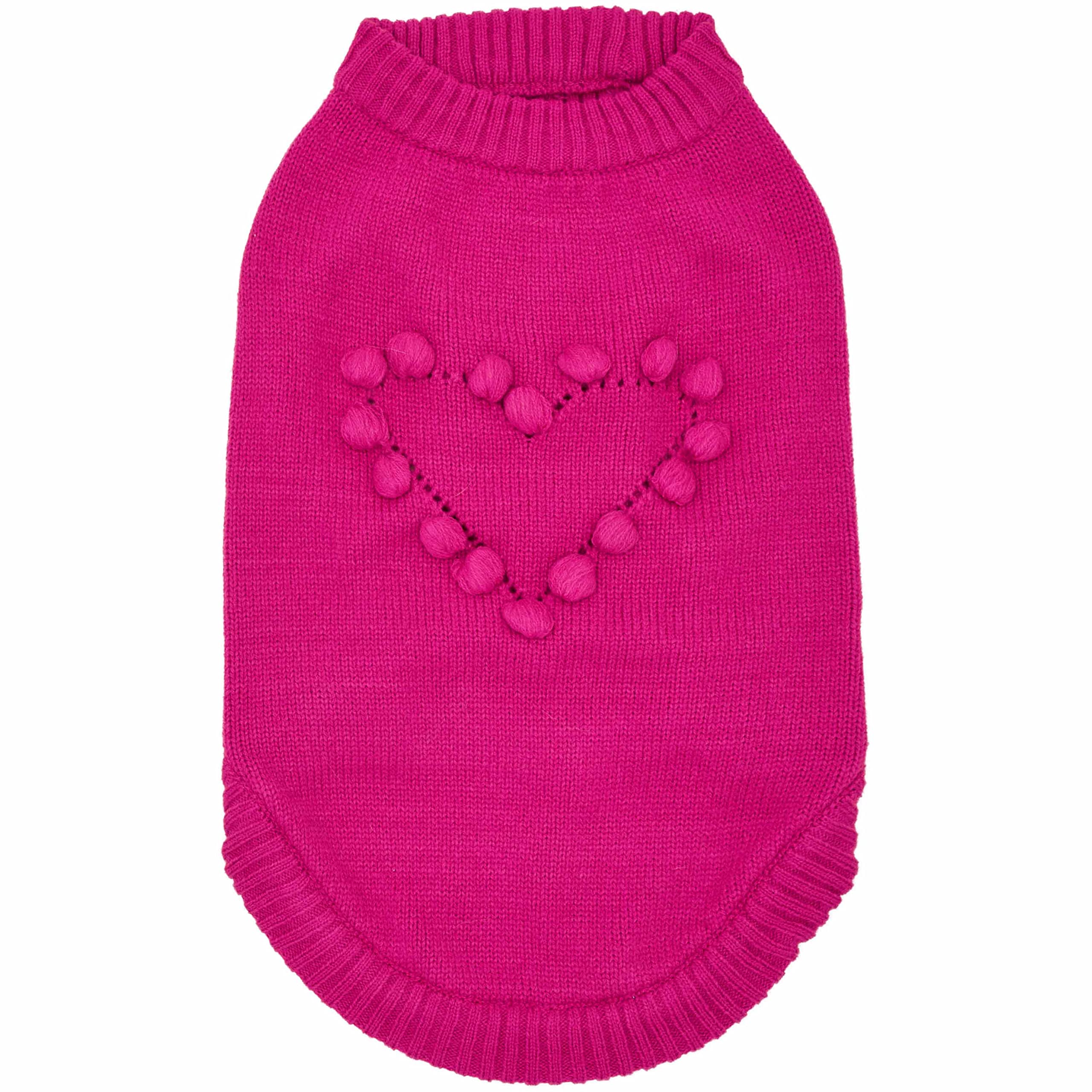 Blueberry Pet 2023 New Heart Dog Sweater Valentineas Day Clothes For Large Girl Dogs, Hot Pink Pullover Crewneck Holiday Apparel