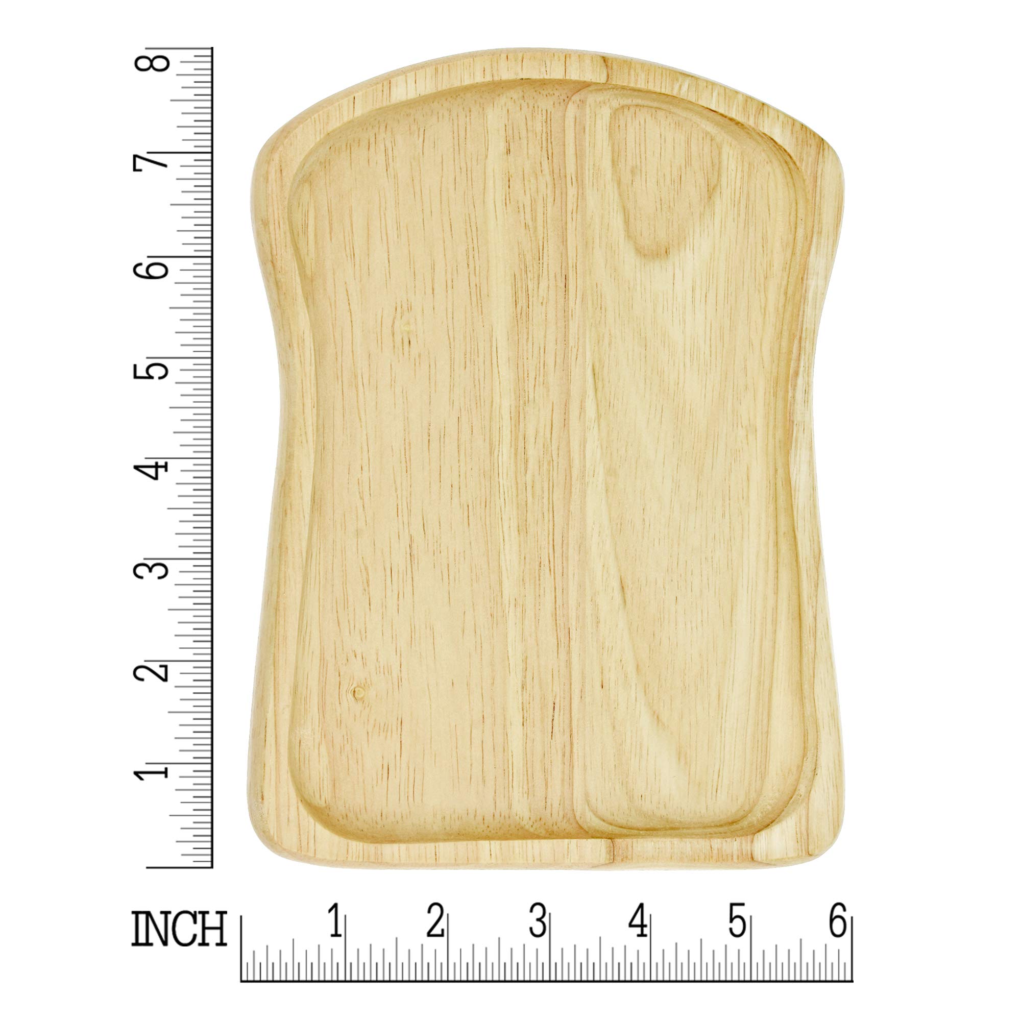 Aeravida Cute Toast Bread Shaped Native Natural Wood Hand Carved Plate | Wooden Plate Or Tray | Hand Carved Wood Plate | Wooden