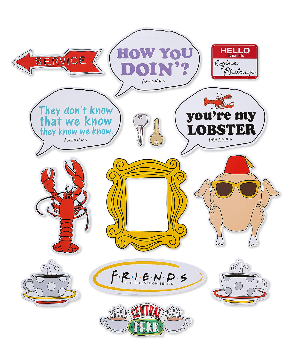 American Greetings Friends Party Supplies, Photo Booth Kit With Props (14 Pieces)