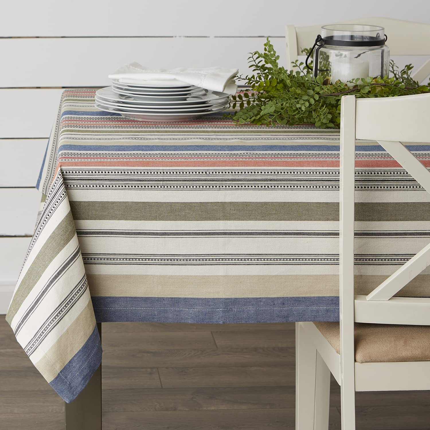 Dii Warm Stripe Tablecloth Collection, Indoor Or Outdoor Use, Tablecloth, 60X84