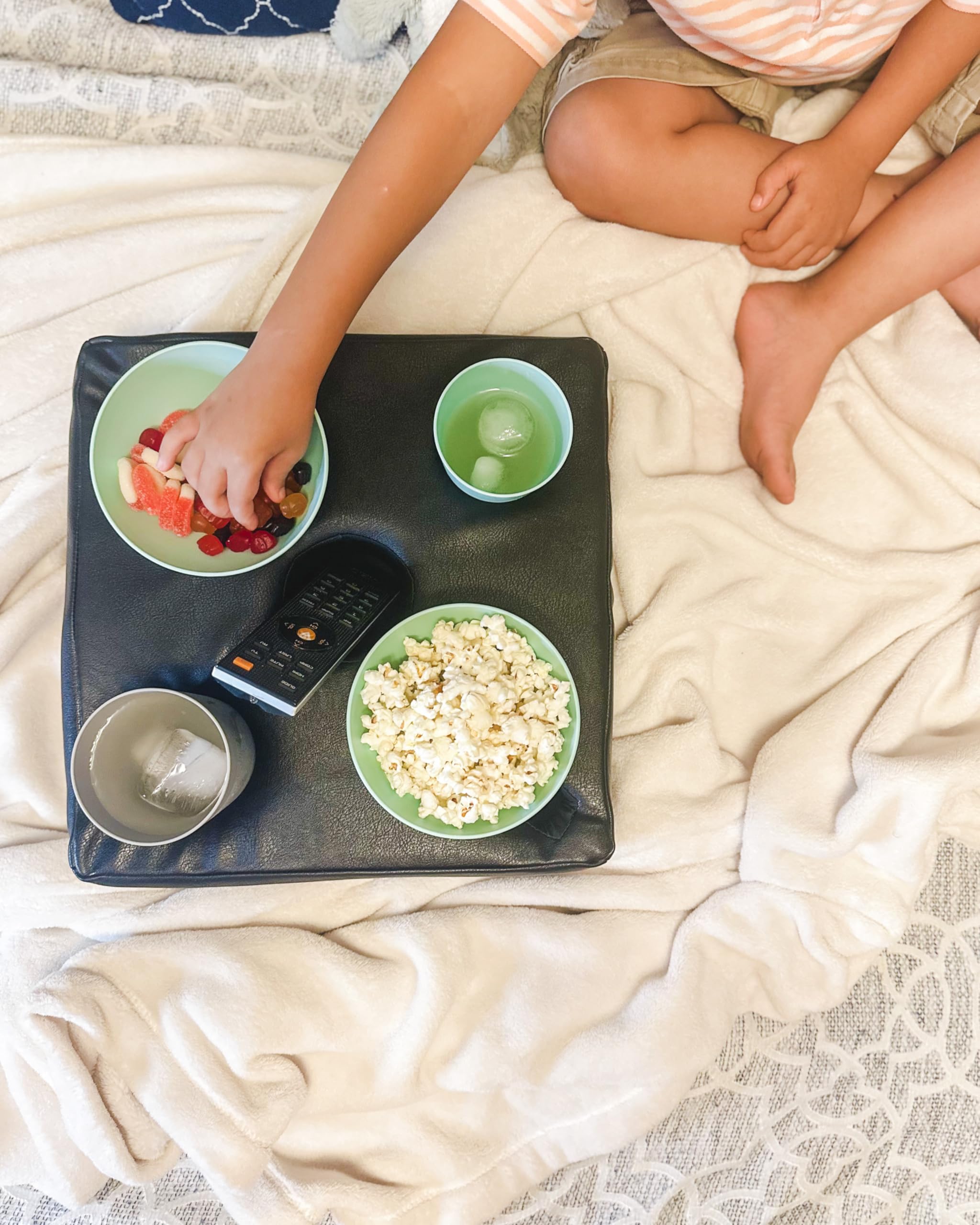 Cup Cozy Pillow 5 Hole (Black Faux Leather)- As Seen On Tv-The World'S Best Cup Holder! Keep Drinks Close And Safe From Spills.