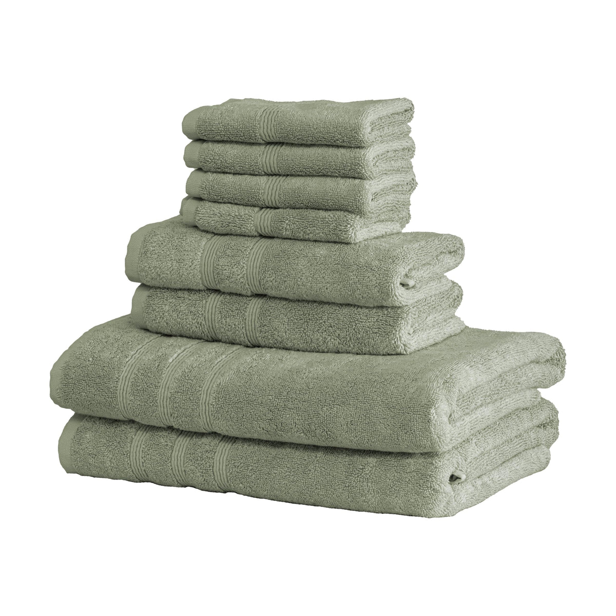 Mosobam Luxury Turkish 8Pc Towel Set 30X58 16X30 13X13 Seagrass Green 700 Gsm Bamboo Viscose & Aegean Turkish Combed Cotton