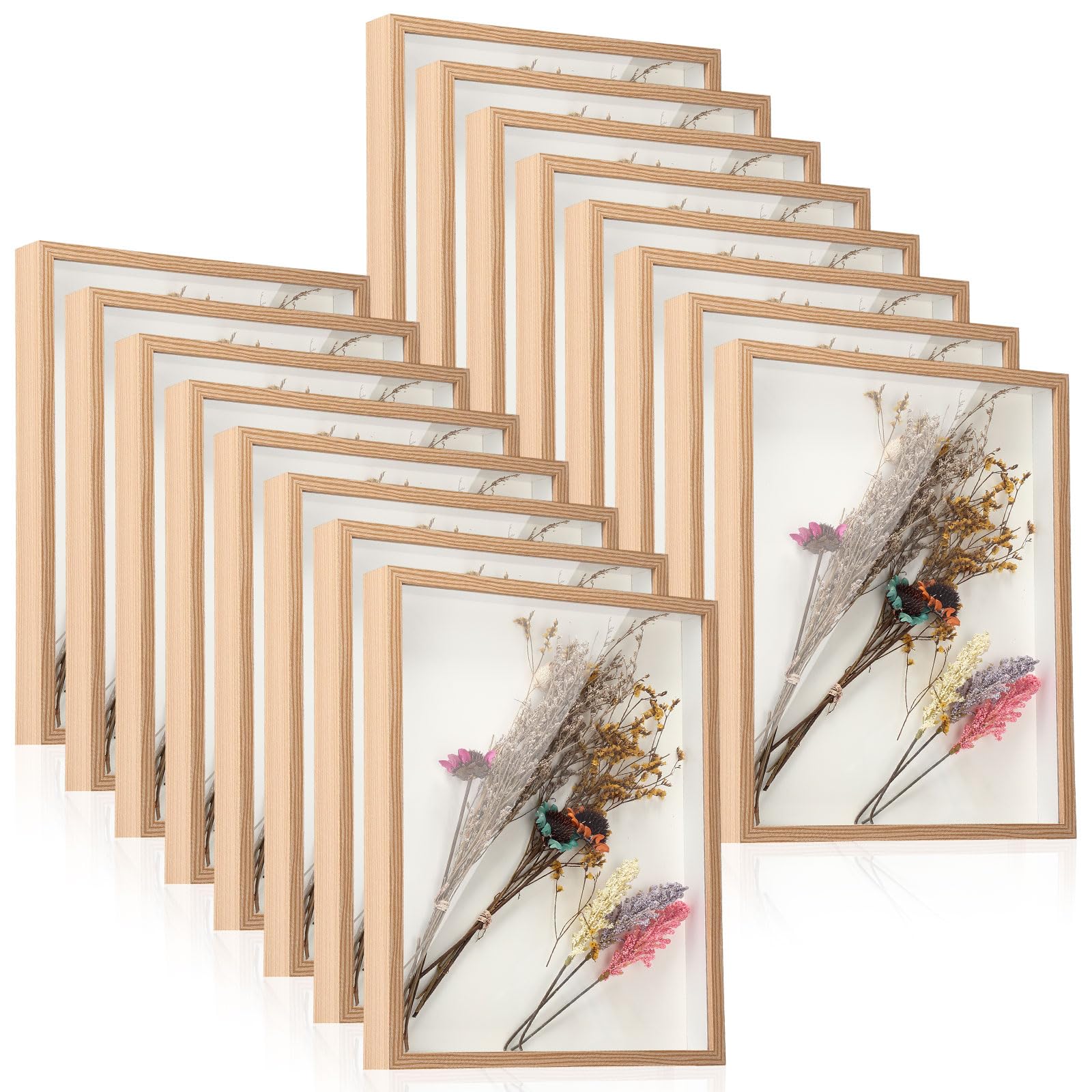 Ripeng 16 Pack Shadow Box Frame Display Case Picture Frame for Wedding Bouquet, Teacher Appreciation Crafts, Photos, Ticket, Chr