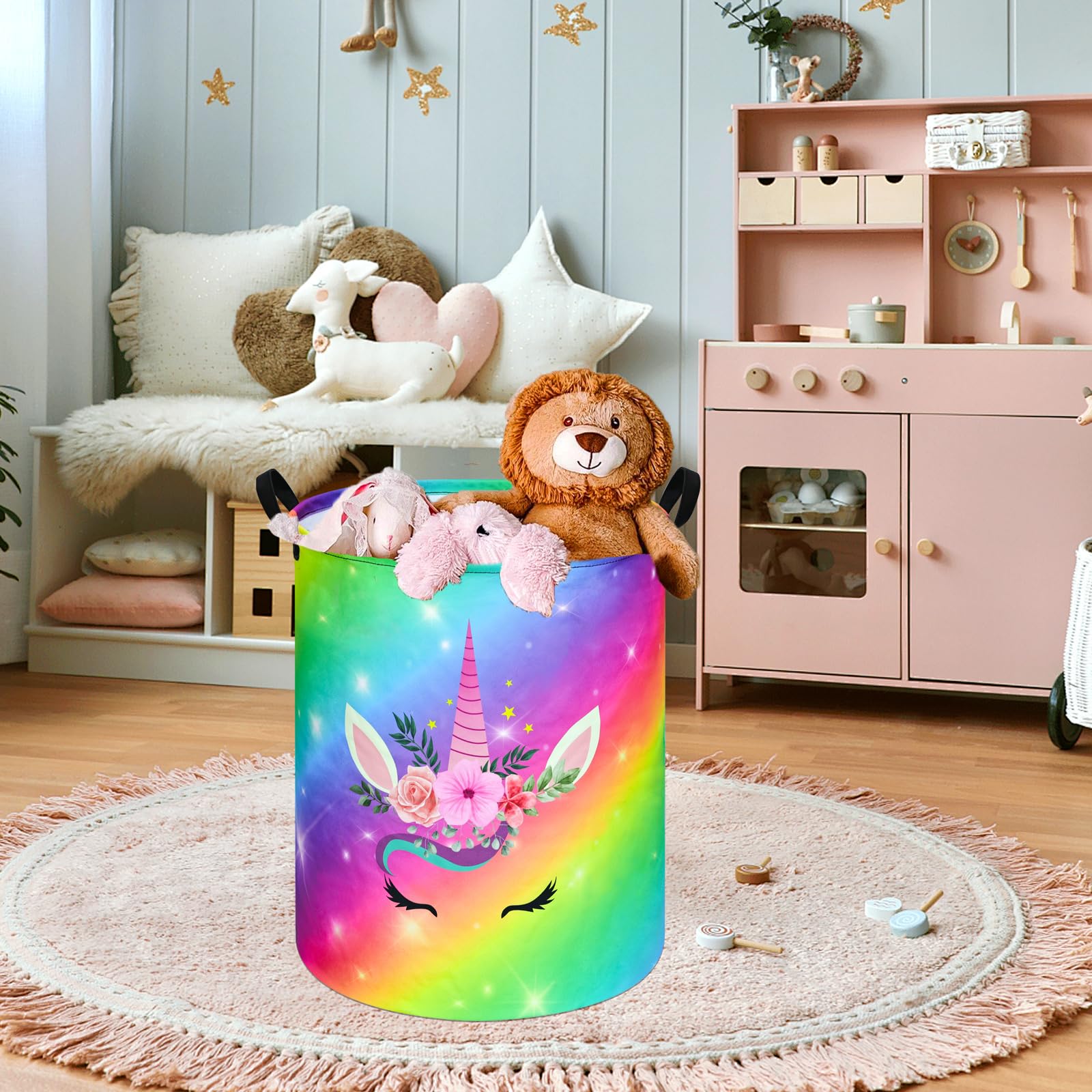 Vaivusto Large Laundry Basket Canvas Storage Bins Baby Nursery Hamper For Boys And Girls Toy Box Gift Baskets For Home,Office,Ho