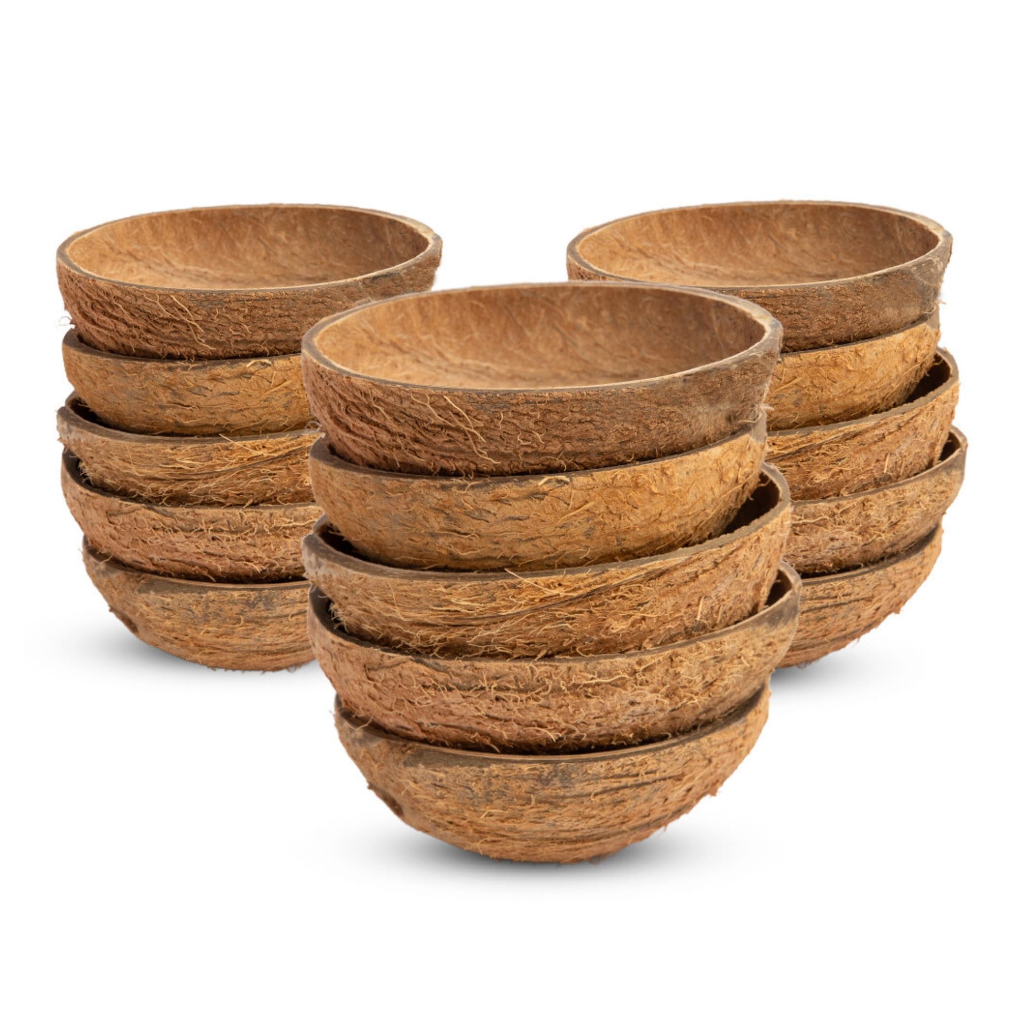 Thenga Oval Raw Coconut Shell Bowls  150 Ml | For Serving Dishes, Decor & Candle Making Shells  Pack Of 15