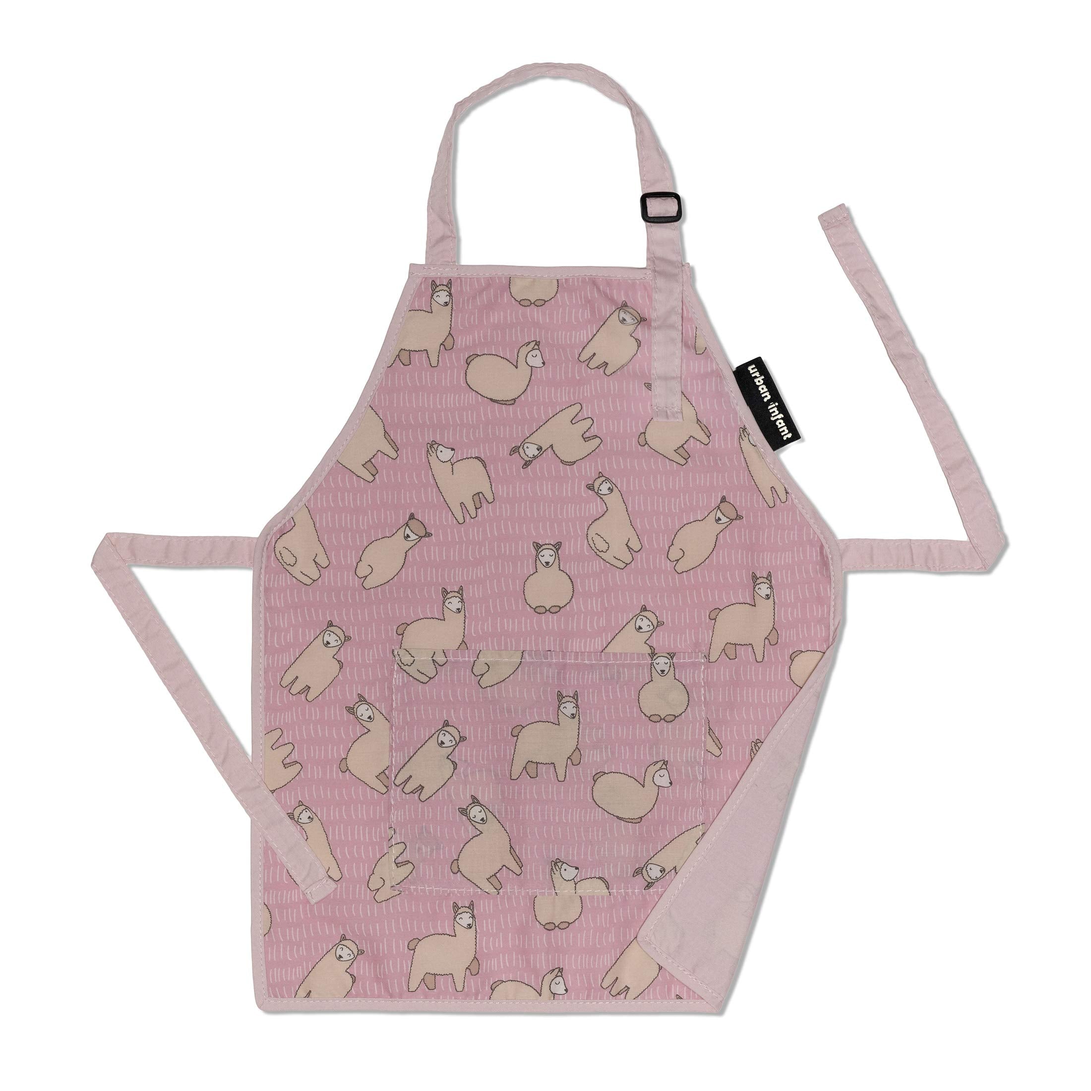 Urban Infant Little Helper Kids Apron - Childrens Cooking Art Gardening - Great Gift for Toddler Boys and Girls - Llamas, Mediu