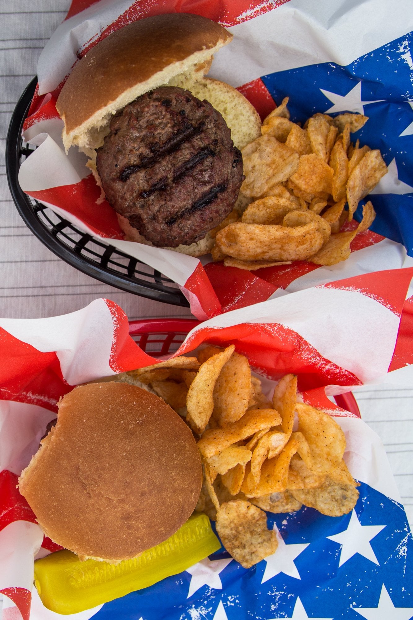 Outset 76192 Burger Basket Liners, American Flag, Set Of 24