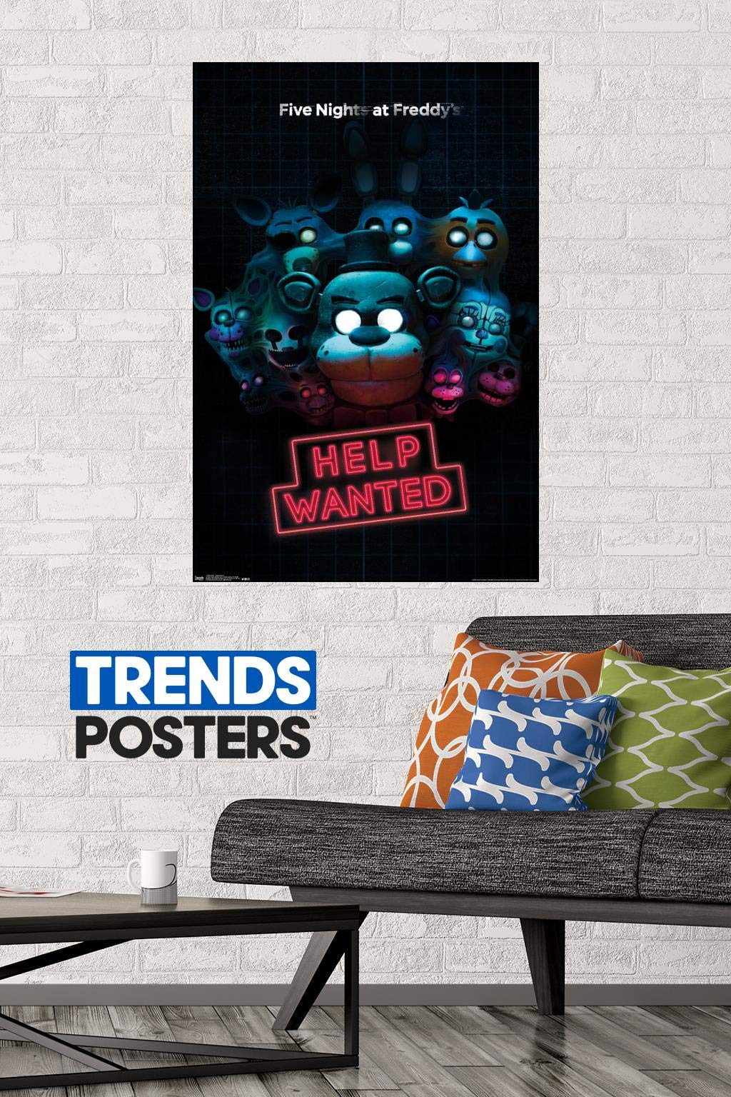 Trends International Five Nights At Freddy'S - Help Wanted Wall Poster, 22.375'' X 34'', Poster & Clip Bundle