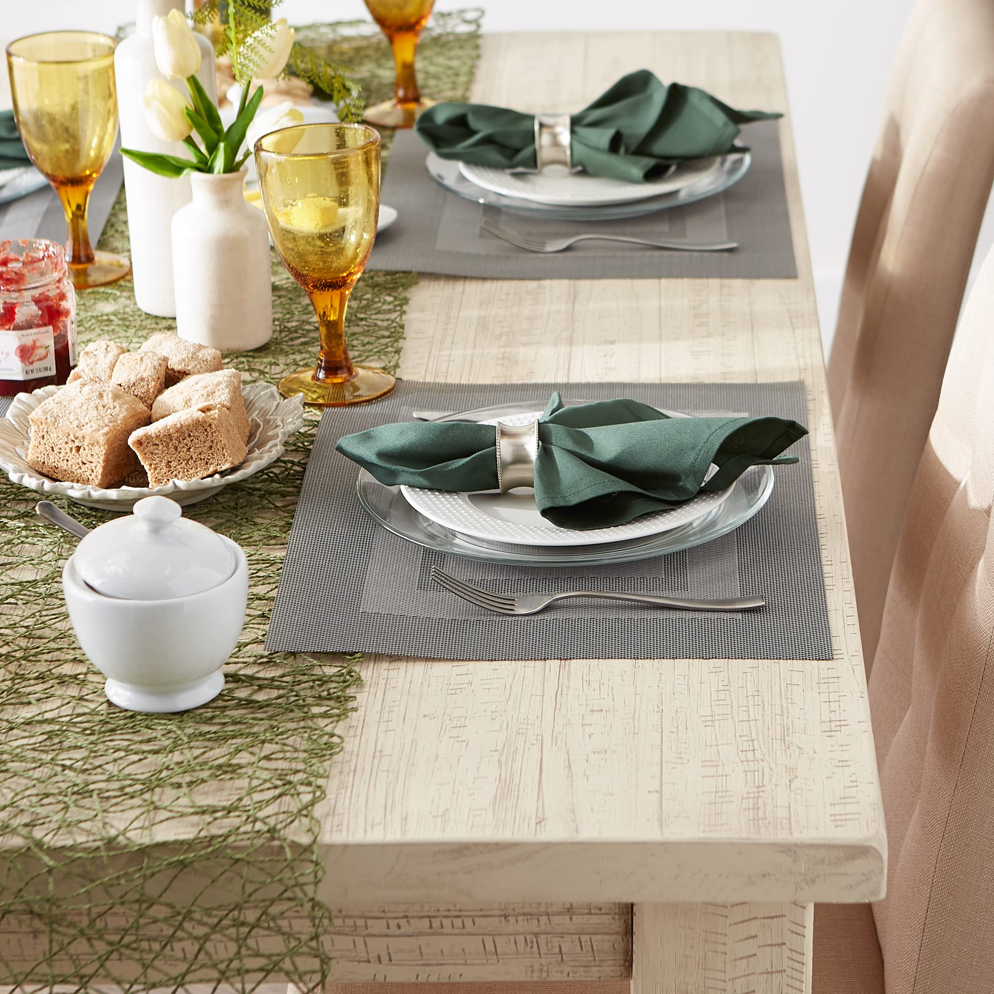 DII Gray Pvc Doubleframe Placemat (Set of 6)
