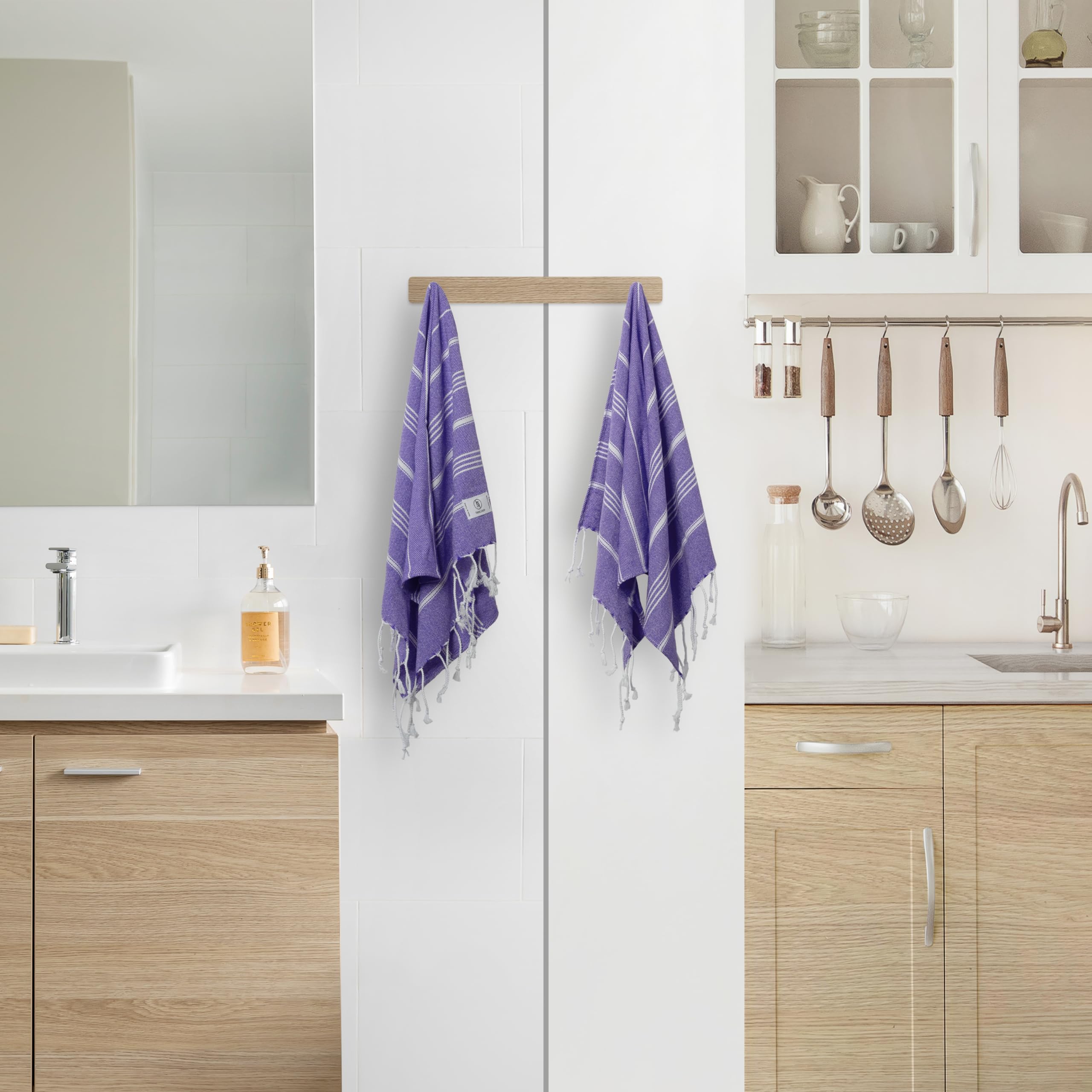 Ossano Towels Turkish Hand Towel Set Of 2 - Decorative Towels For Kitchen And Bathroom - Versitale - Tea, Drying, Hand, Dish, Gu