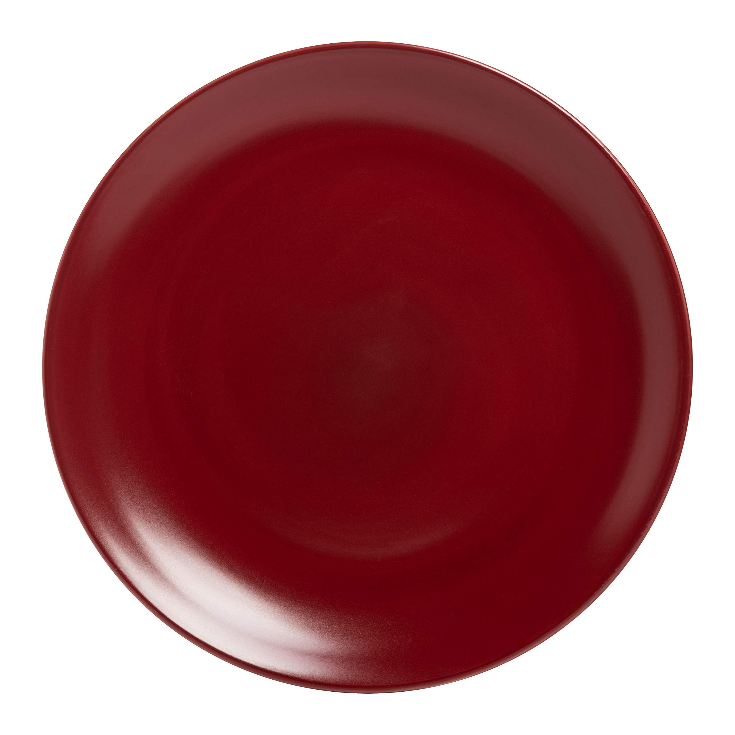 10 Strawberry Street Wazee Matte 105 Coupe Dinner Plate, Set Of 6, Red
