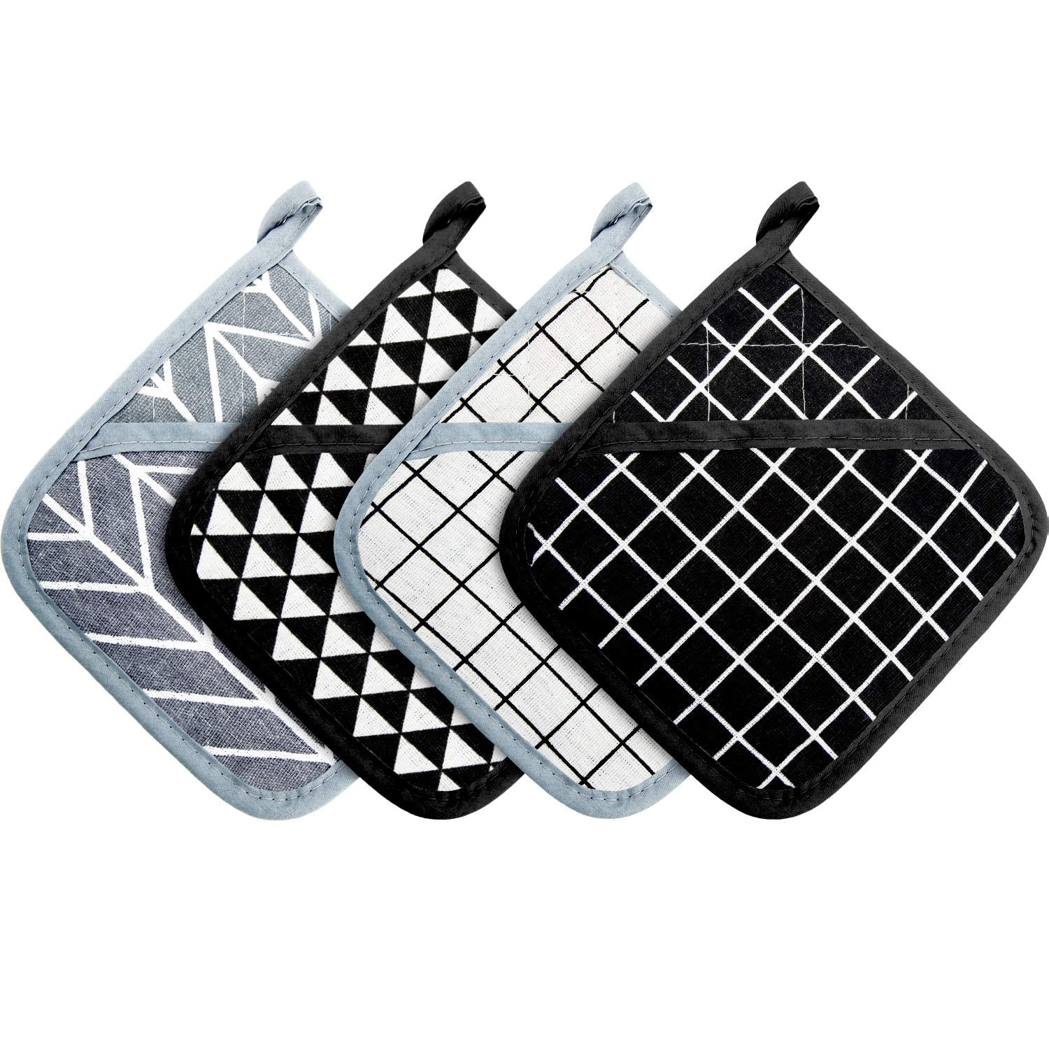 4 Pack Large Pot Holders for Kitchen, Hot Pads for Kitchen, Countertops, Oven Pot Holders Bulk, Potholders Sets for Kitchens Coo