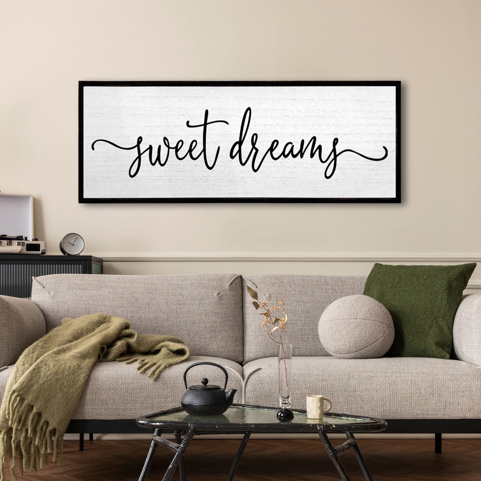 Sweet Dreams Wall Decor Above Bed Sign 24    10   Large Wood Framed Master Bedroom Guest Room Sweet Dreams Signs Farmhouse Rusti