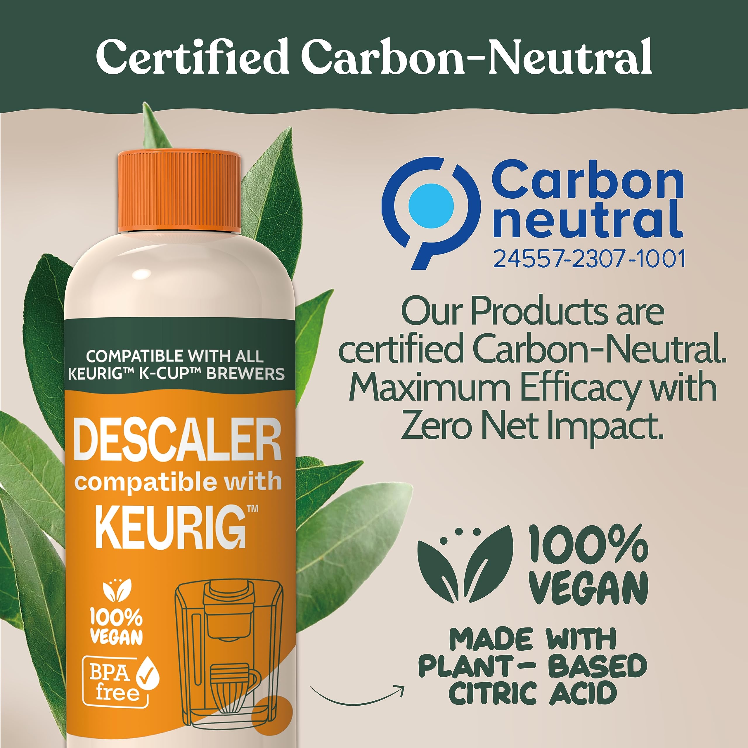 Roobi Keurig Compatible Descaling Solution & Cleaner. Specially Formulated For Keurig Descaling & Cleaning. 2 Uses Per Bottle, 2