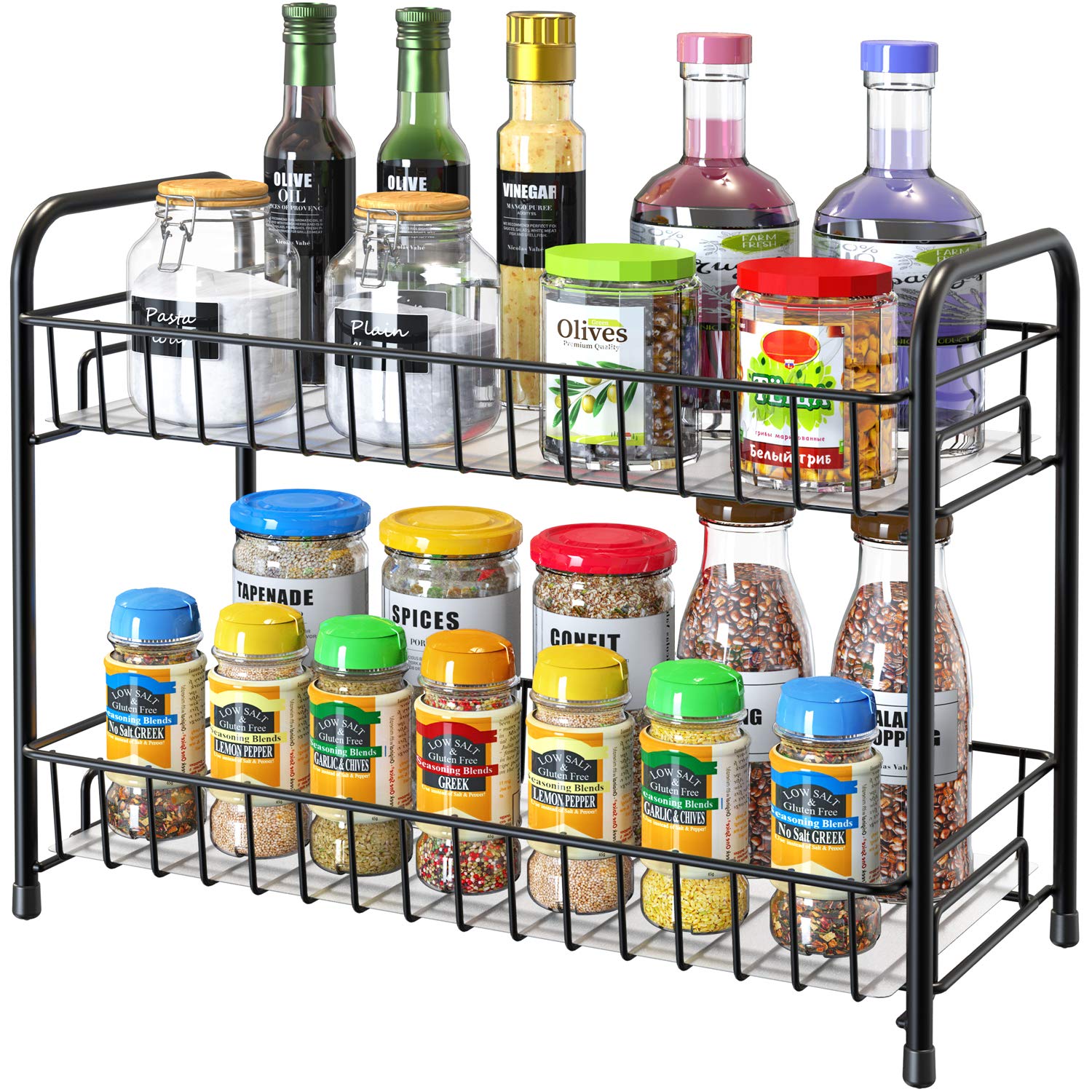 Vanfree Iron Storage Organizer Shelf, 40 X 15 X 26.5 Cm, Black