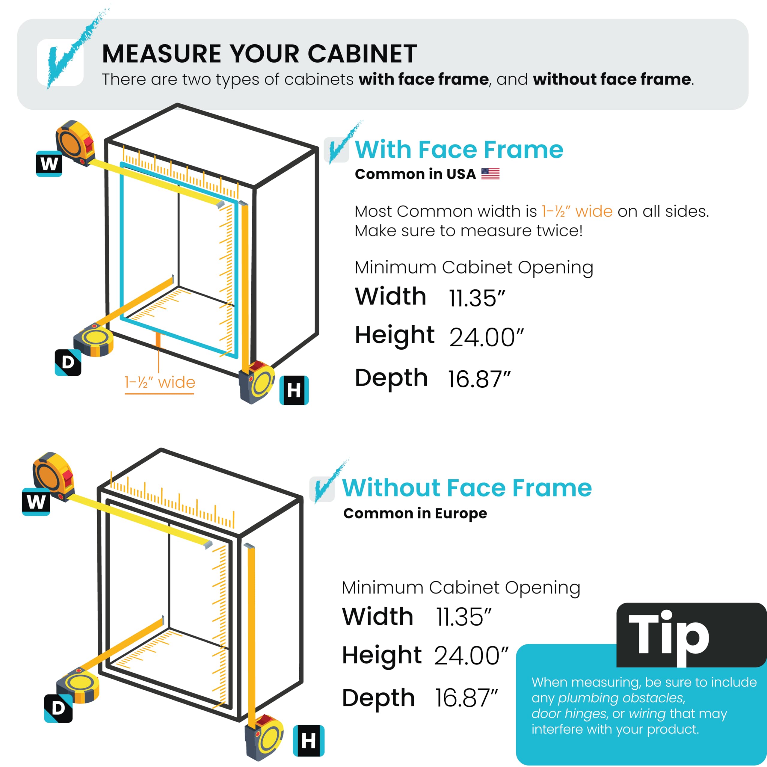 Home Zone Living 7.6 Gallon Pull Out Under Cabinet Trash Can  Removable Liner for Recycling or Trash  Slim Shape