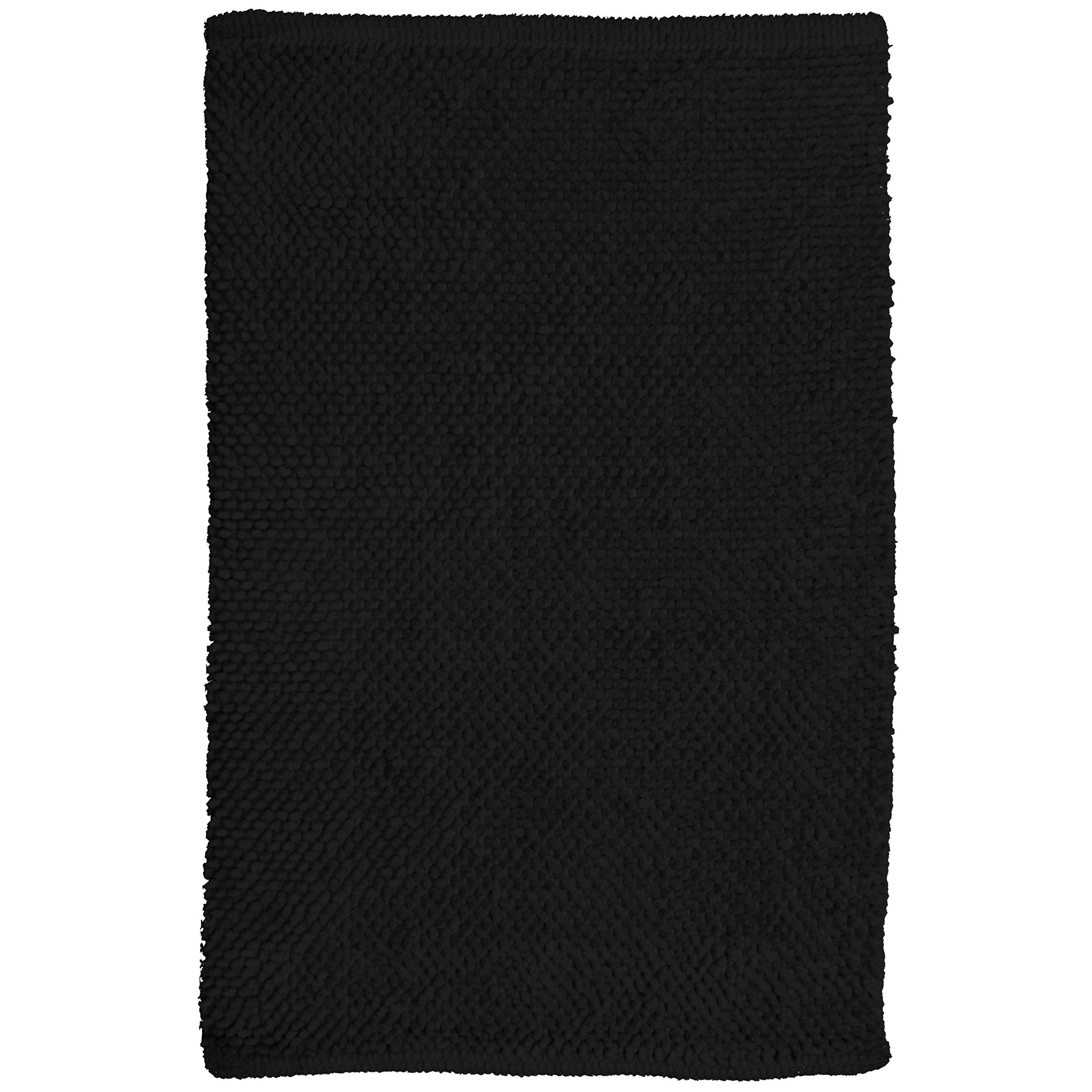 Hotel Luxura Bath Mat-Black, 20X30