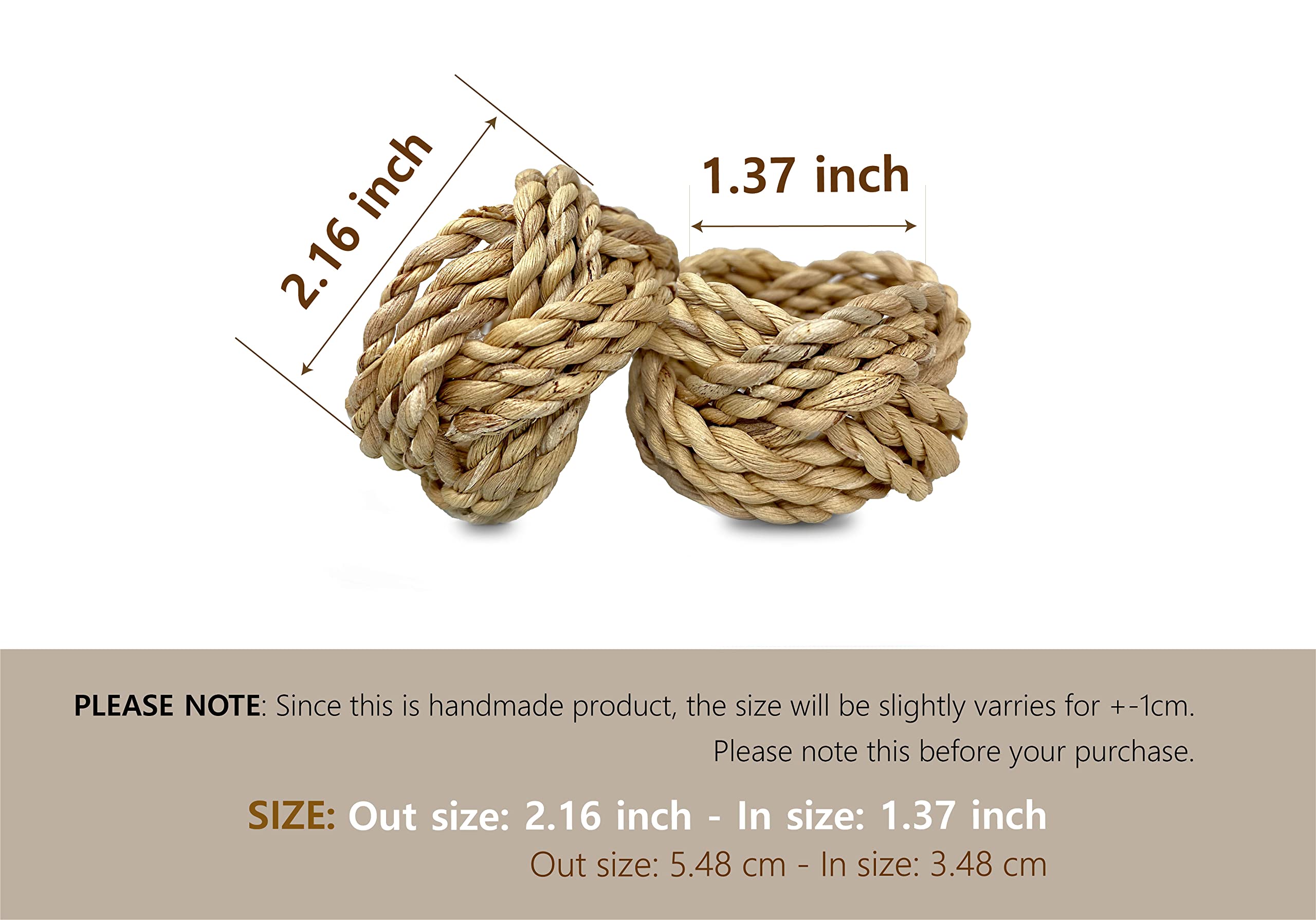 Tagree Wicker Napkin Rings Set Of 12, Woven Napkin Rings, Napkin Rings Bulk For Dinning Table, Easter Napkin Rings Set Of 12, Fa