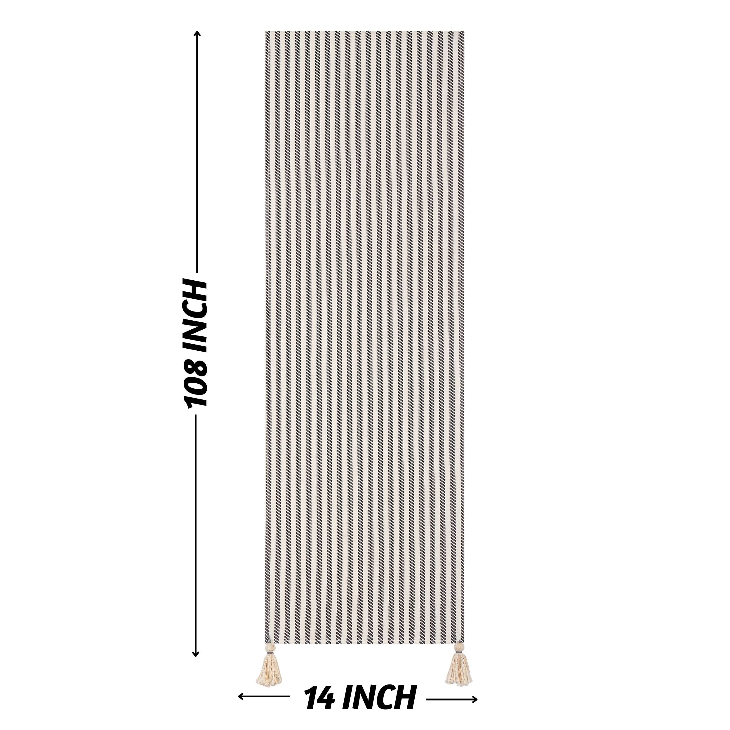 Folkulture Table Runner 108 Inches Long With Tassels For Home Dining Table, Farmhouse Style D  Cor Or Kitchen, 100% Cotton Boho