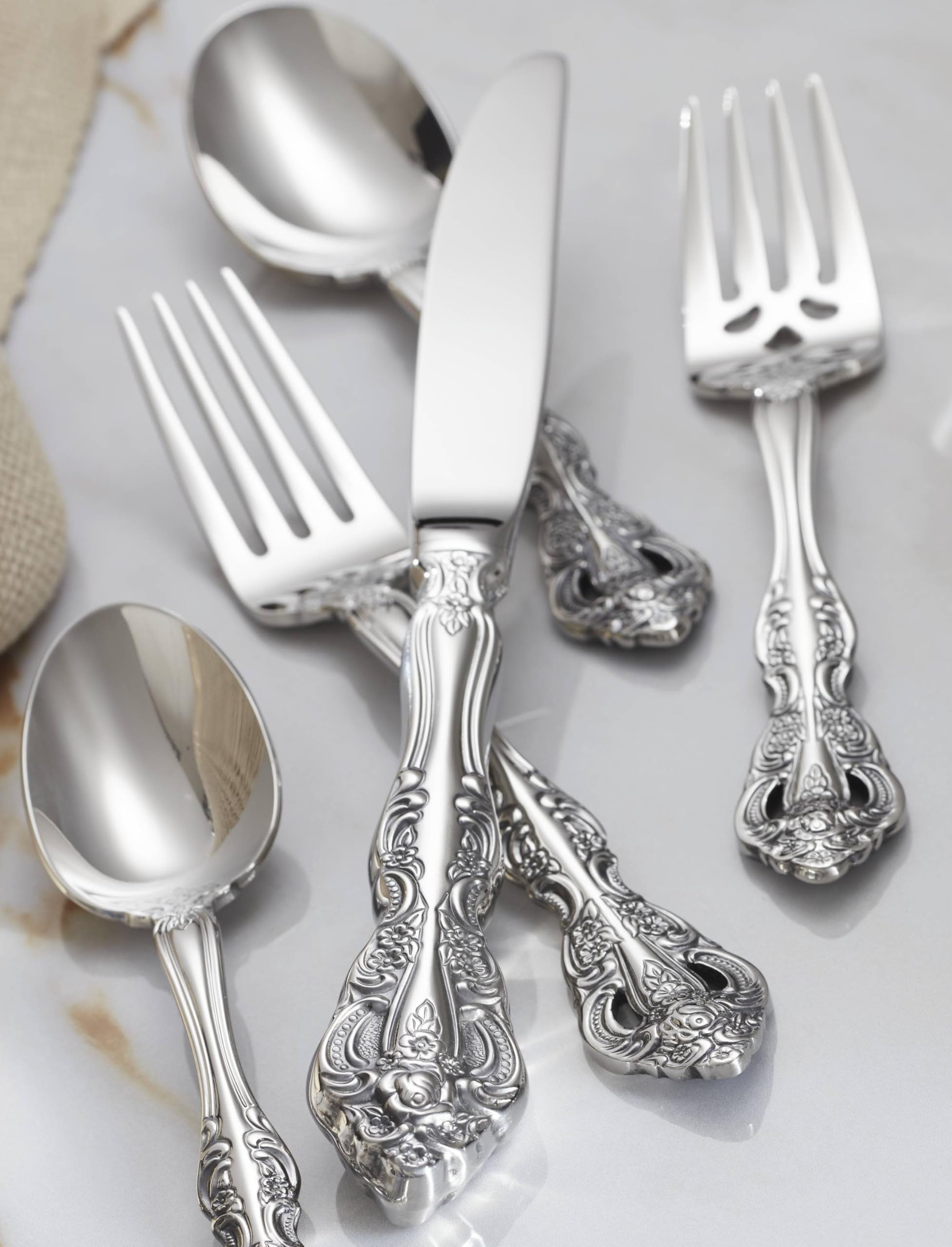Oneida Michelangelo Fine Flatware Tall Drink Spoon, 0.08 Lb, Metallic