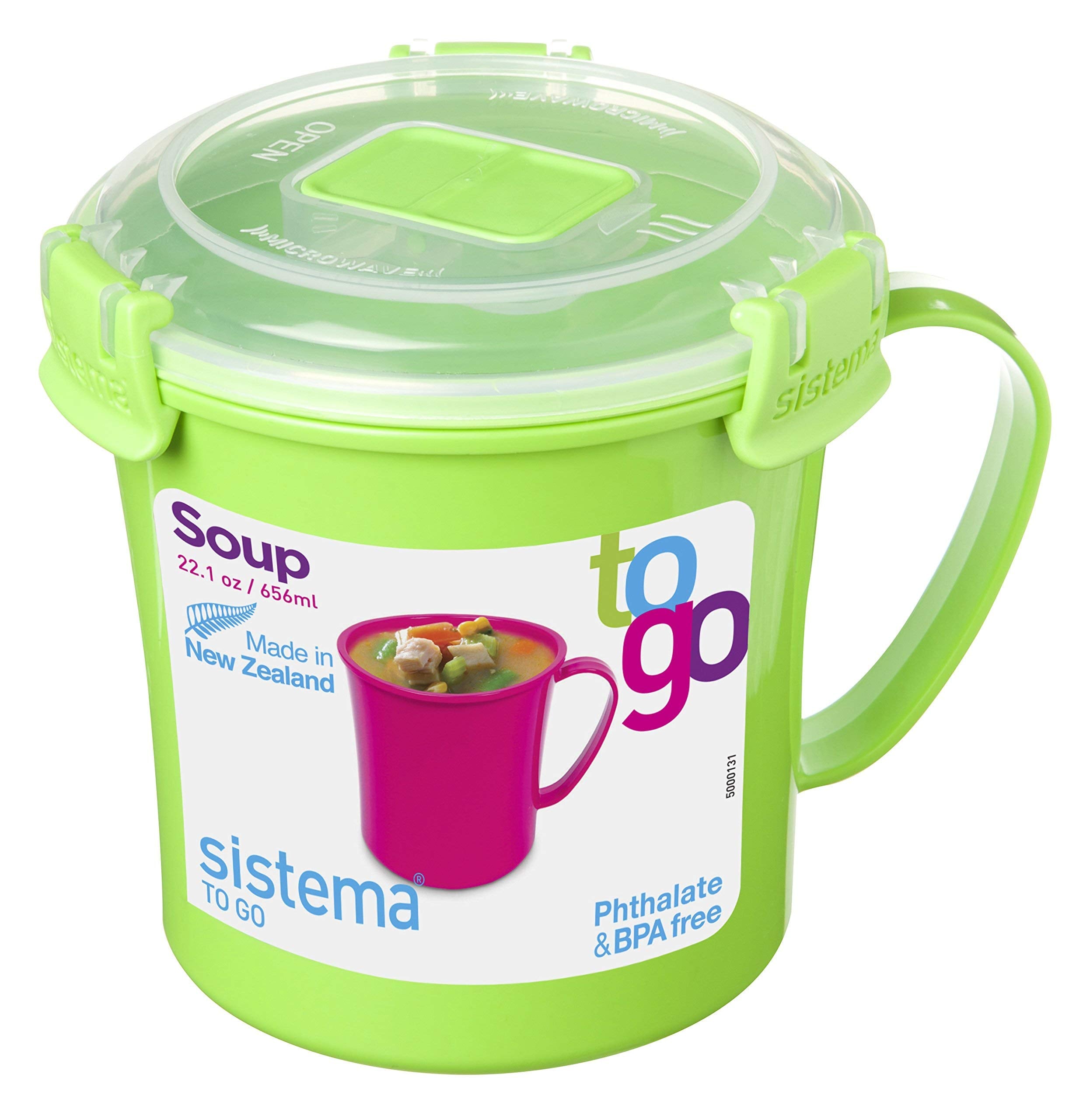 Sistema Microwave Plastic Soup Mug, 2.8 Cup, Medium