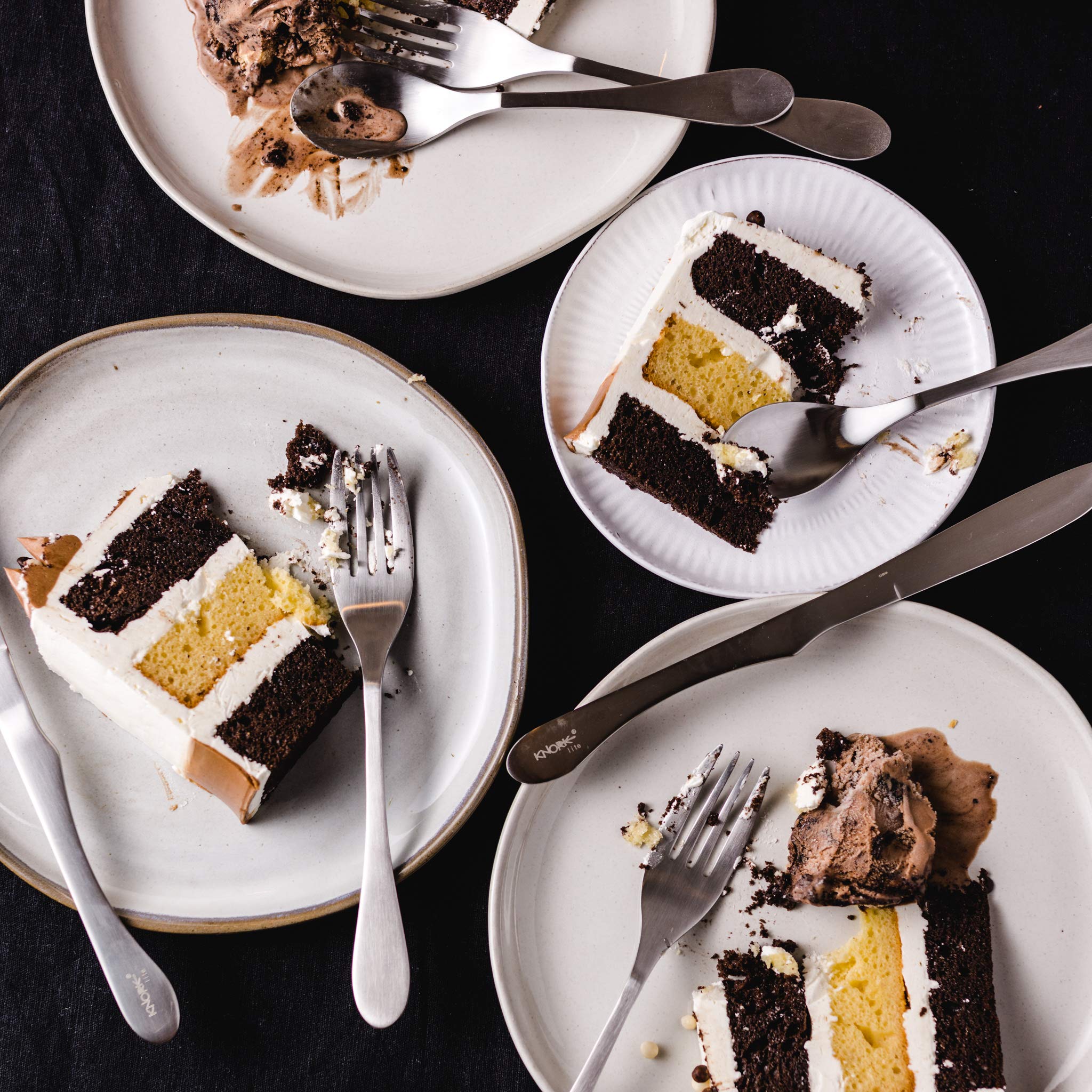 Knork Lite Stainless Steel, 4 Piece Set, Dinner Knork Fork (Open Stock), Matte Brushed Finish