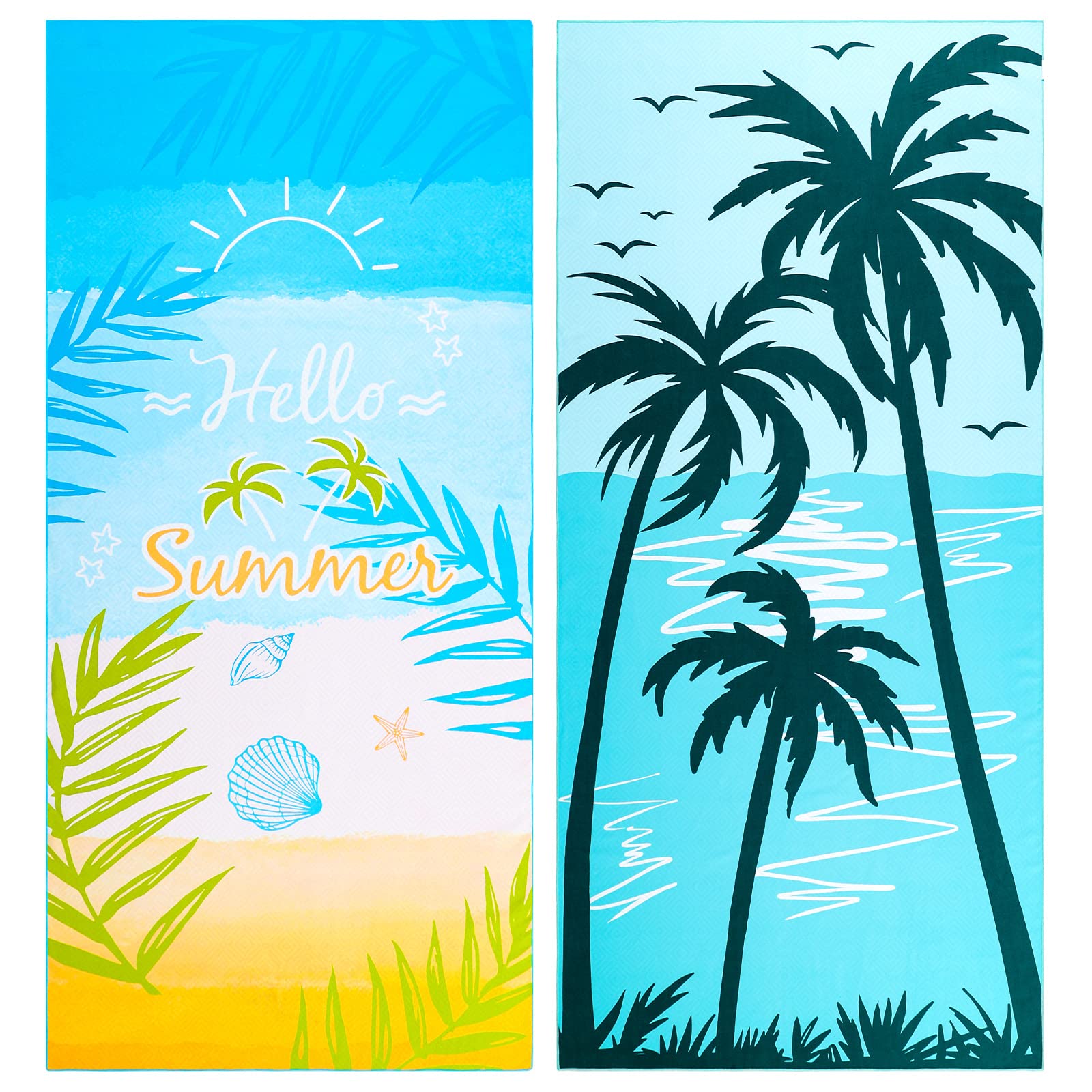 2 Pack Microfiber Beach Towel, Oversized Microfiber Pool Towel 75   X 35   , Sand-Free Beach Towel, Quick Drying Camping Towel,