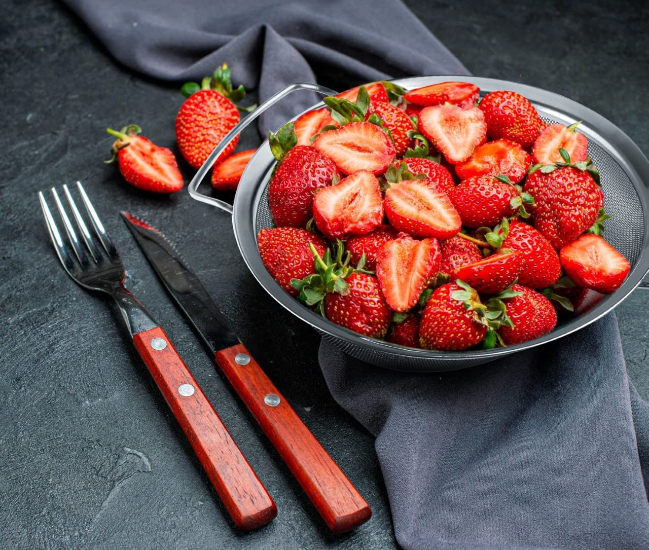 Kafoor 8'' Large Fine Mesh Strainer With Thermo Plastic Rubber Handle - Sieve Fine Mesh Stainless Steel - Ideal To Strain Pasta,