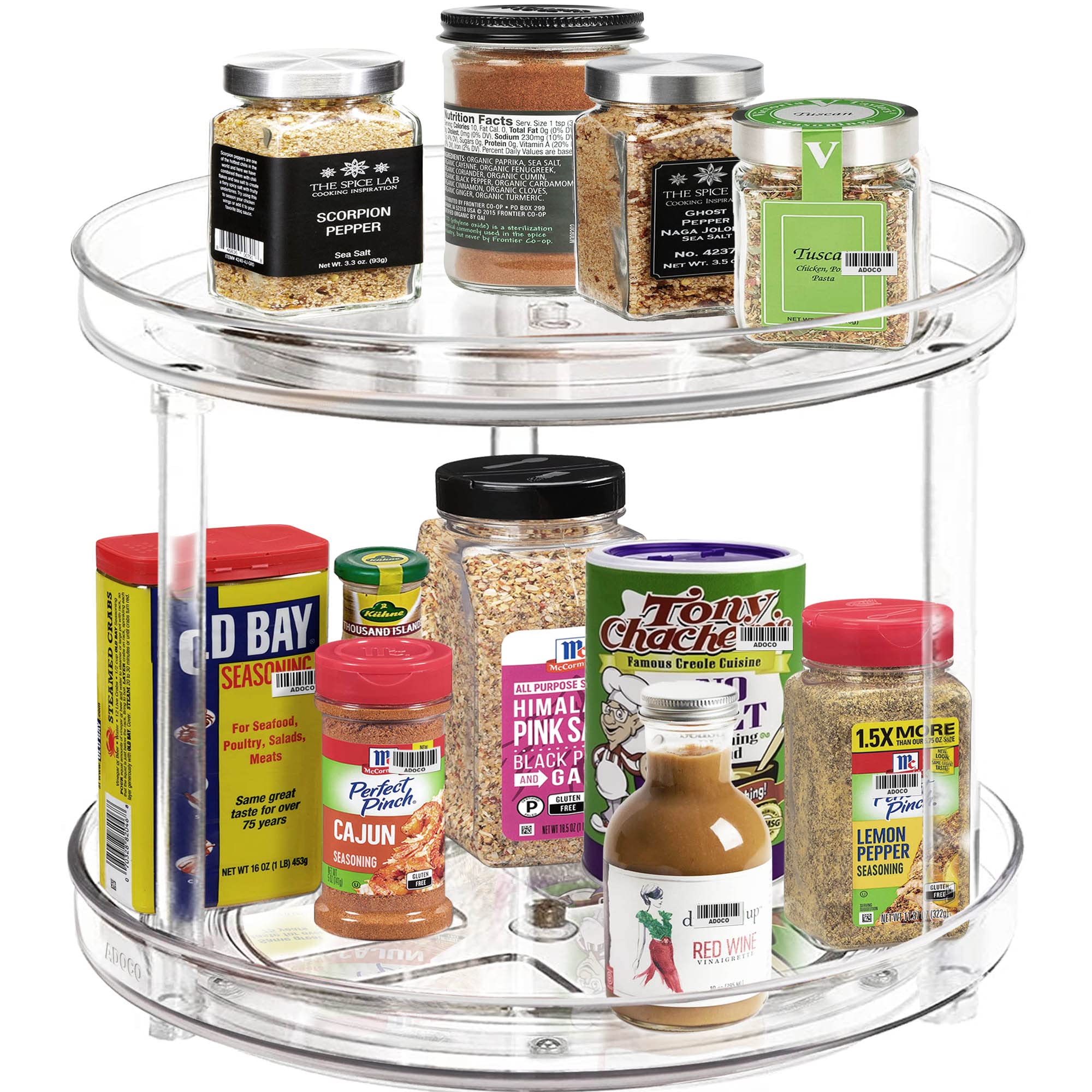 2 Tier Lazy Susan Organizer  10.6 Inch Clear Makeup Organizer Skincare Organizers  Bathroom Organizer Countertop Perfume Organizer- Make Up Organizers and Storage