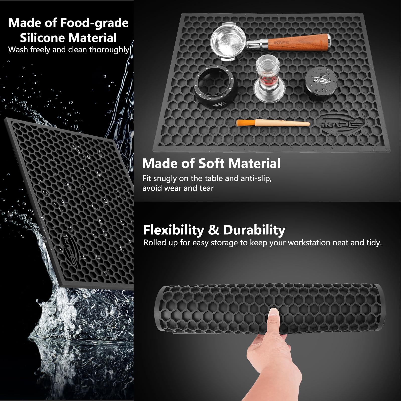 Ikape Drying Coffee Maker Mat, Multi-Functional Water Filter Mat, Easy To Clean, Durable, Suitable For Coffee And Tea Accessorie