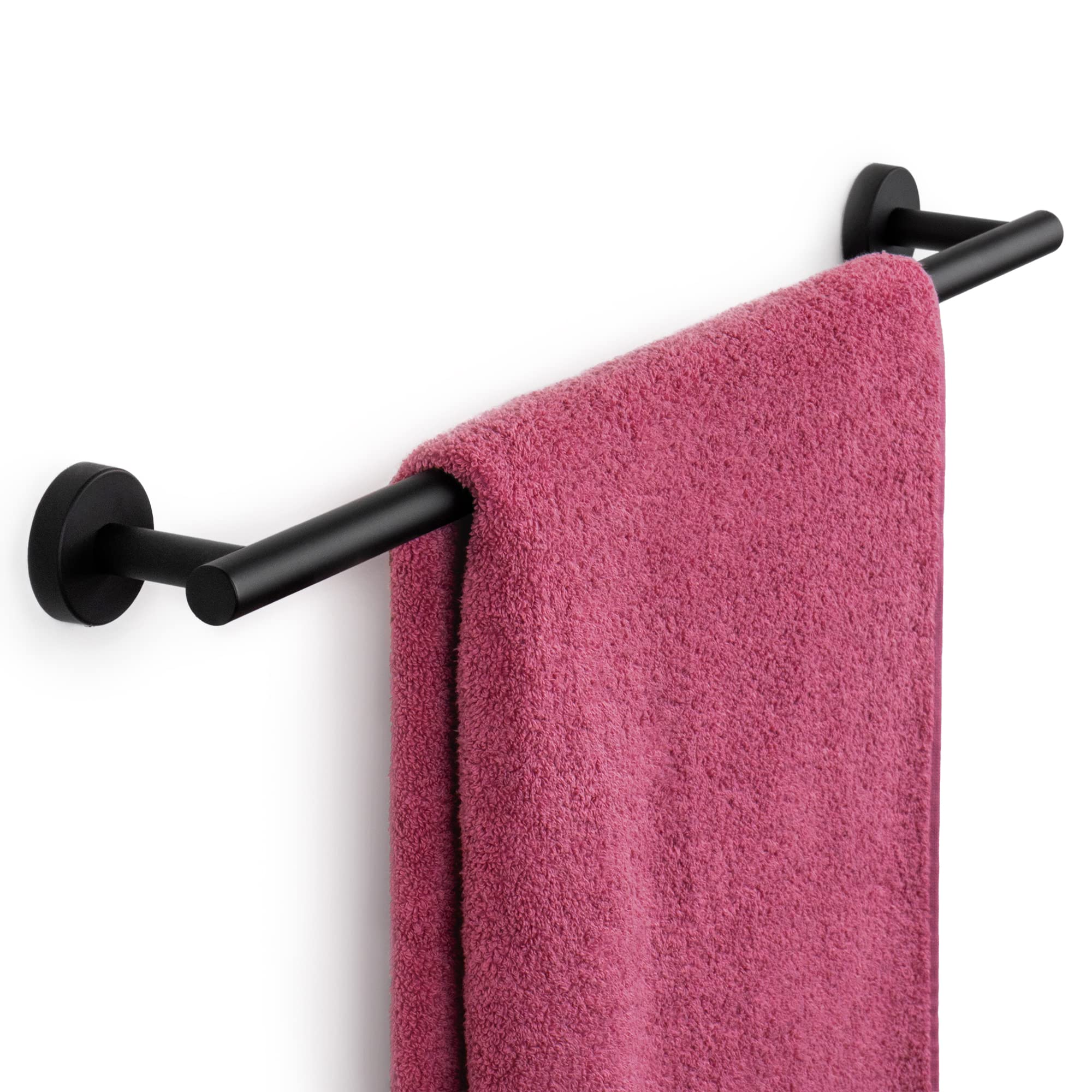 Marmolux Acc - Matte Black Towel Bar - 24 Inch Bathroom Towel Holder - Heavy Duty Stainless Steel Sus 304 Bar - Wall Mounted Tow